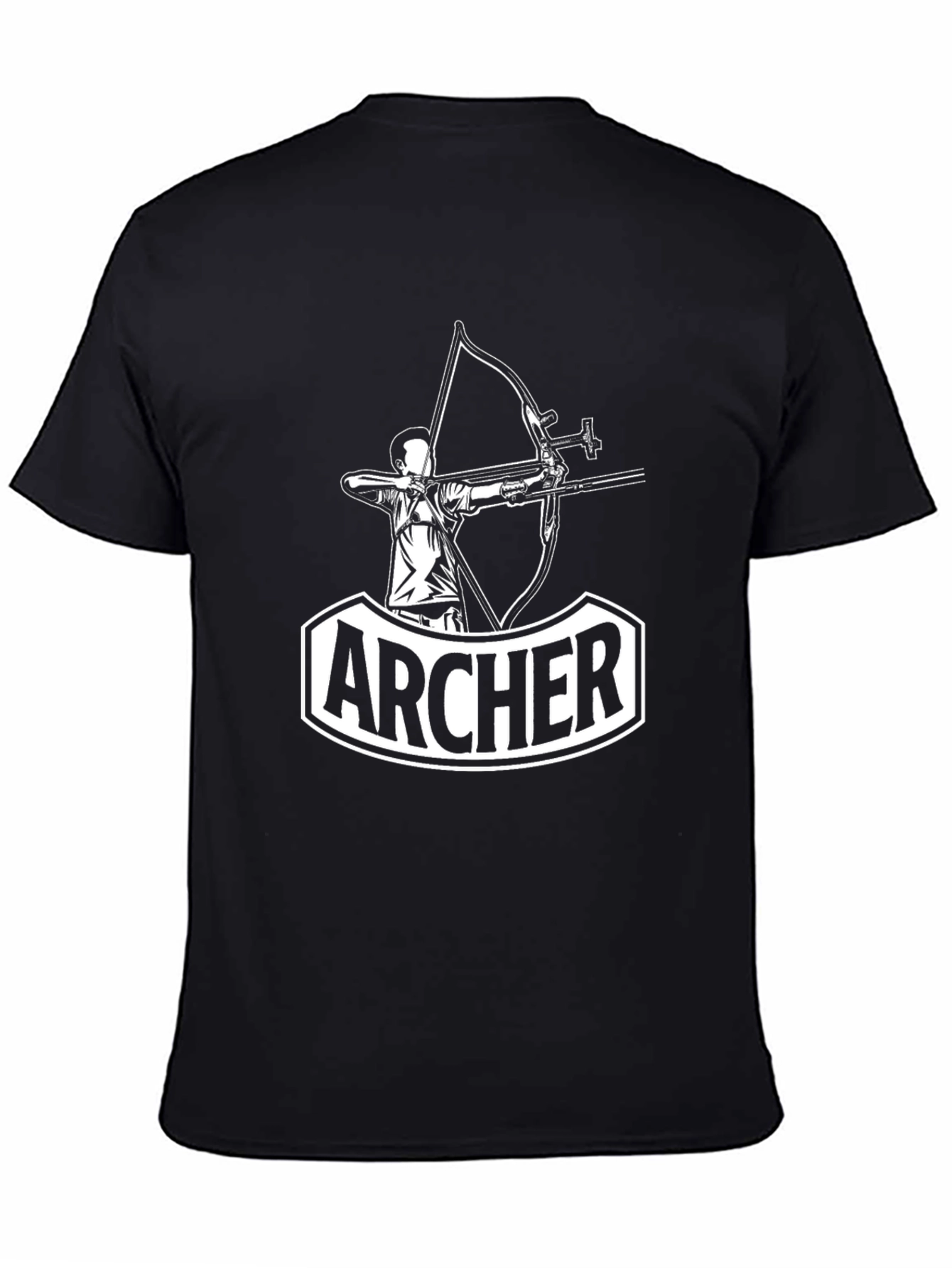 Archer Graphic Tee - Black Cotton T-Shirt