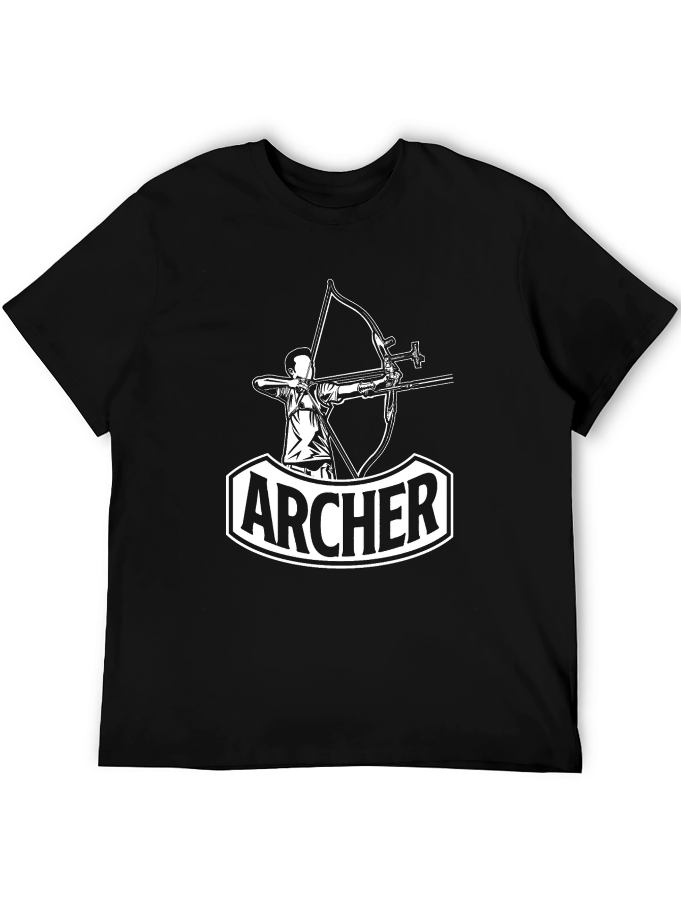 Archer Graphic Tee - Black Cotton T-Shirt