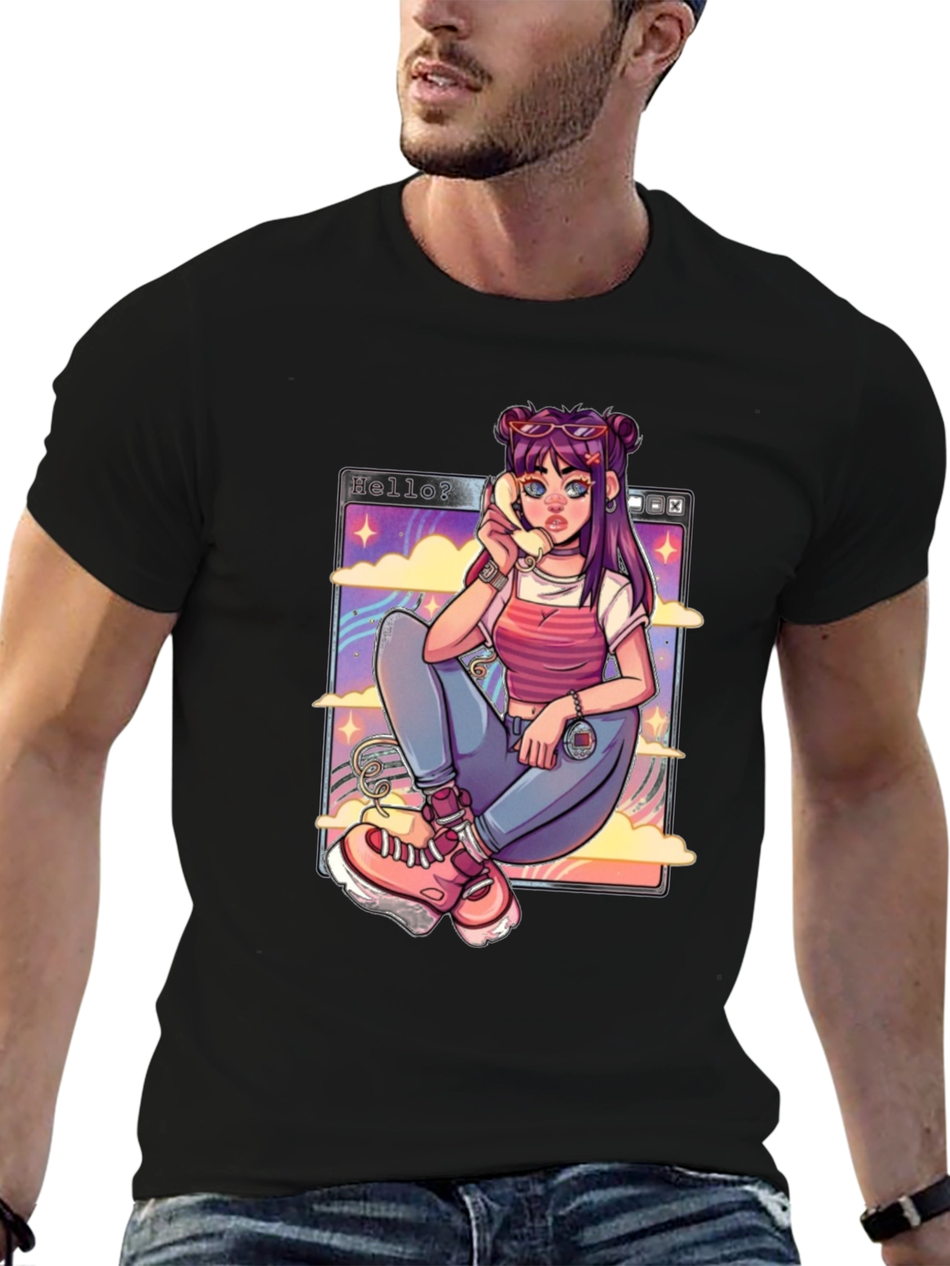 Anime Girl on a Cloud T-Shirt