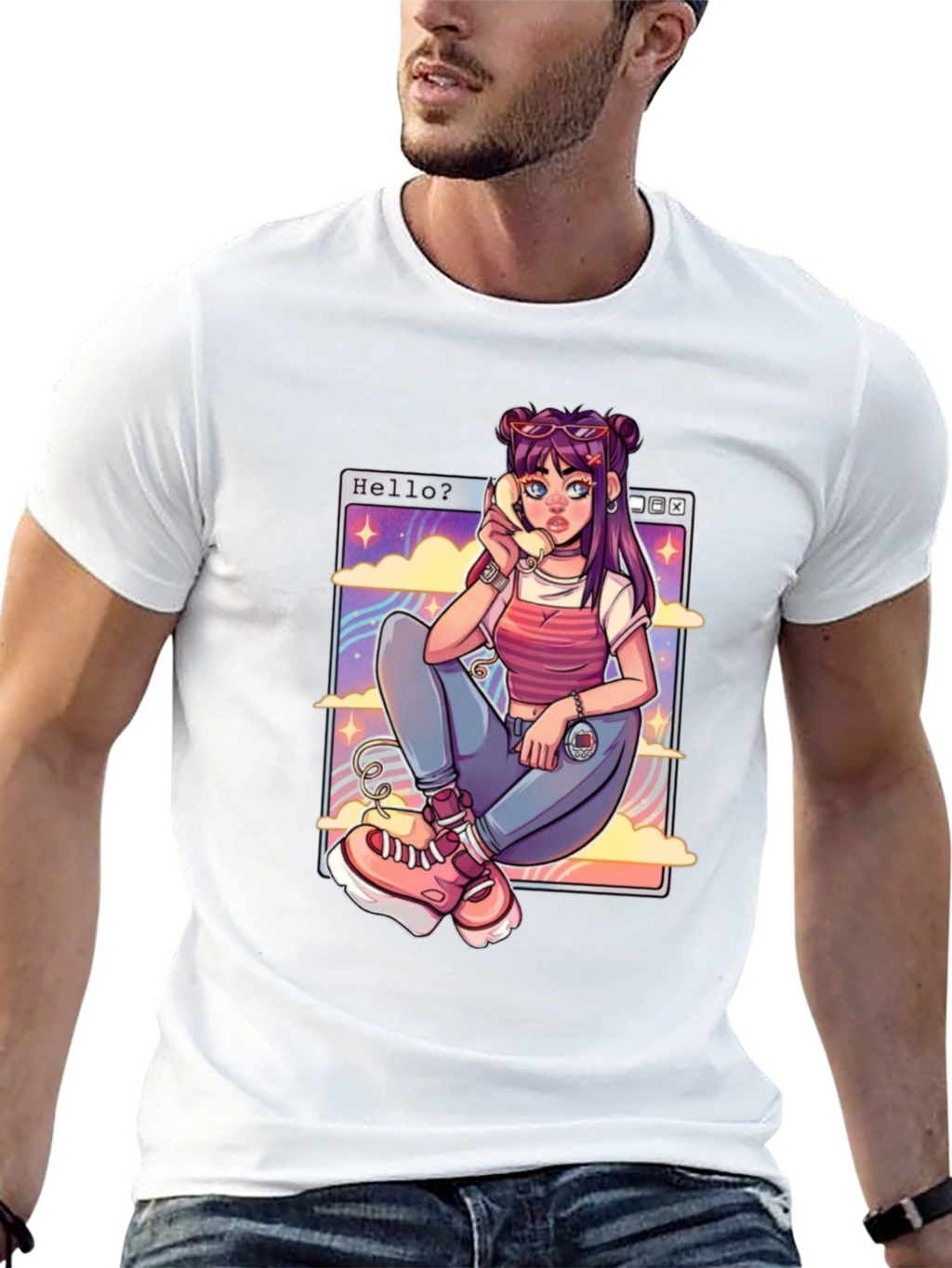 Anime Girl on a Cloud T-Shirt