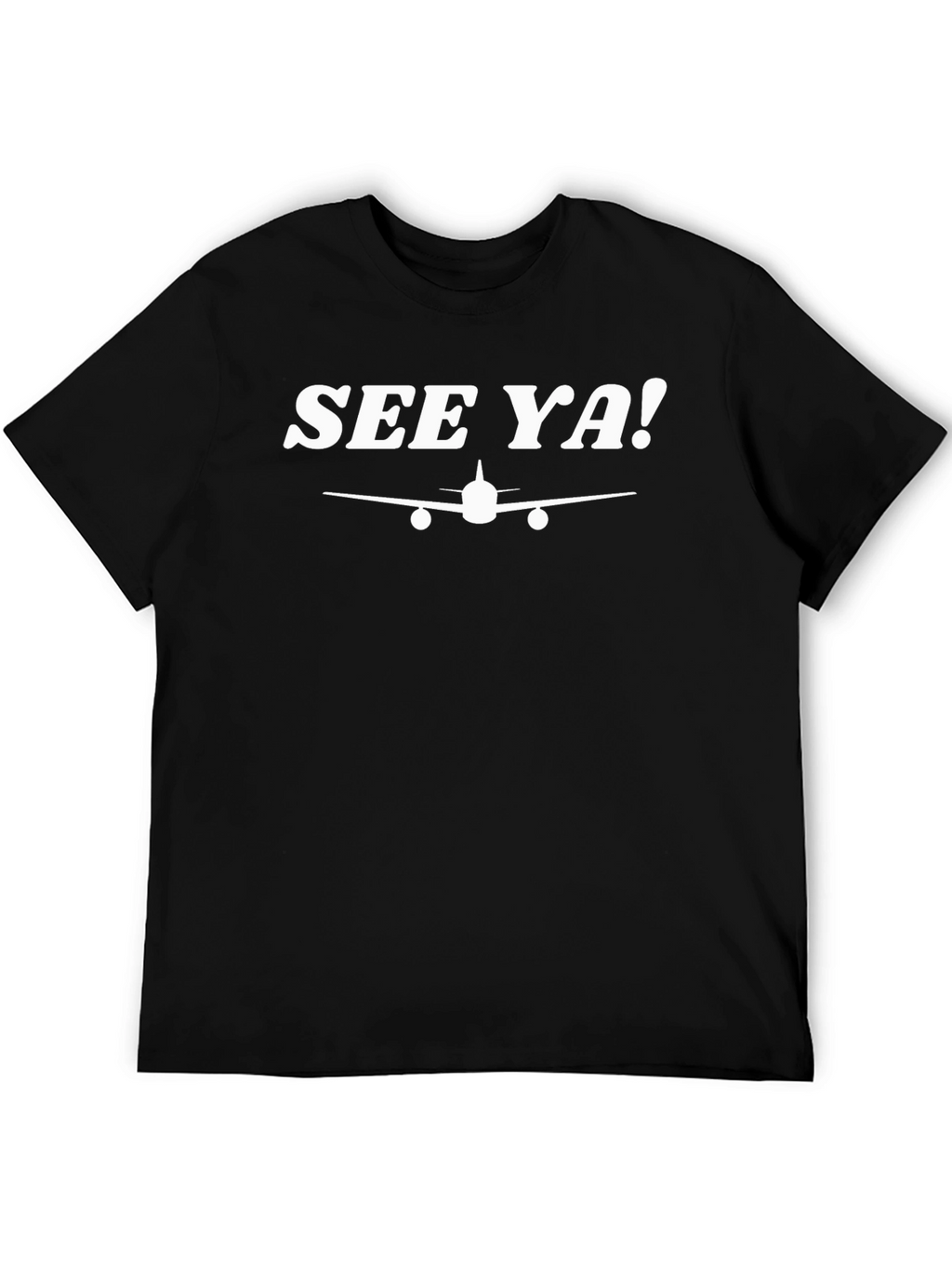 See Ya! Airplane Graphic T-Shirt - Black