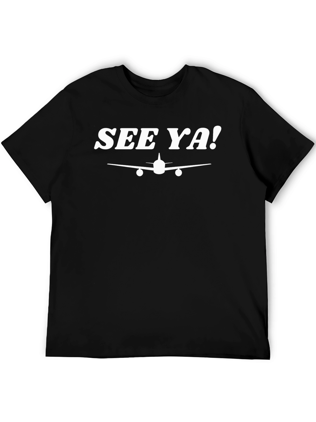 See Ya! Airplane Graphic T-Shirt - Black