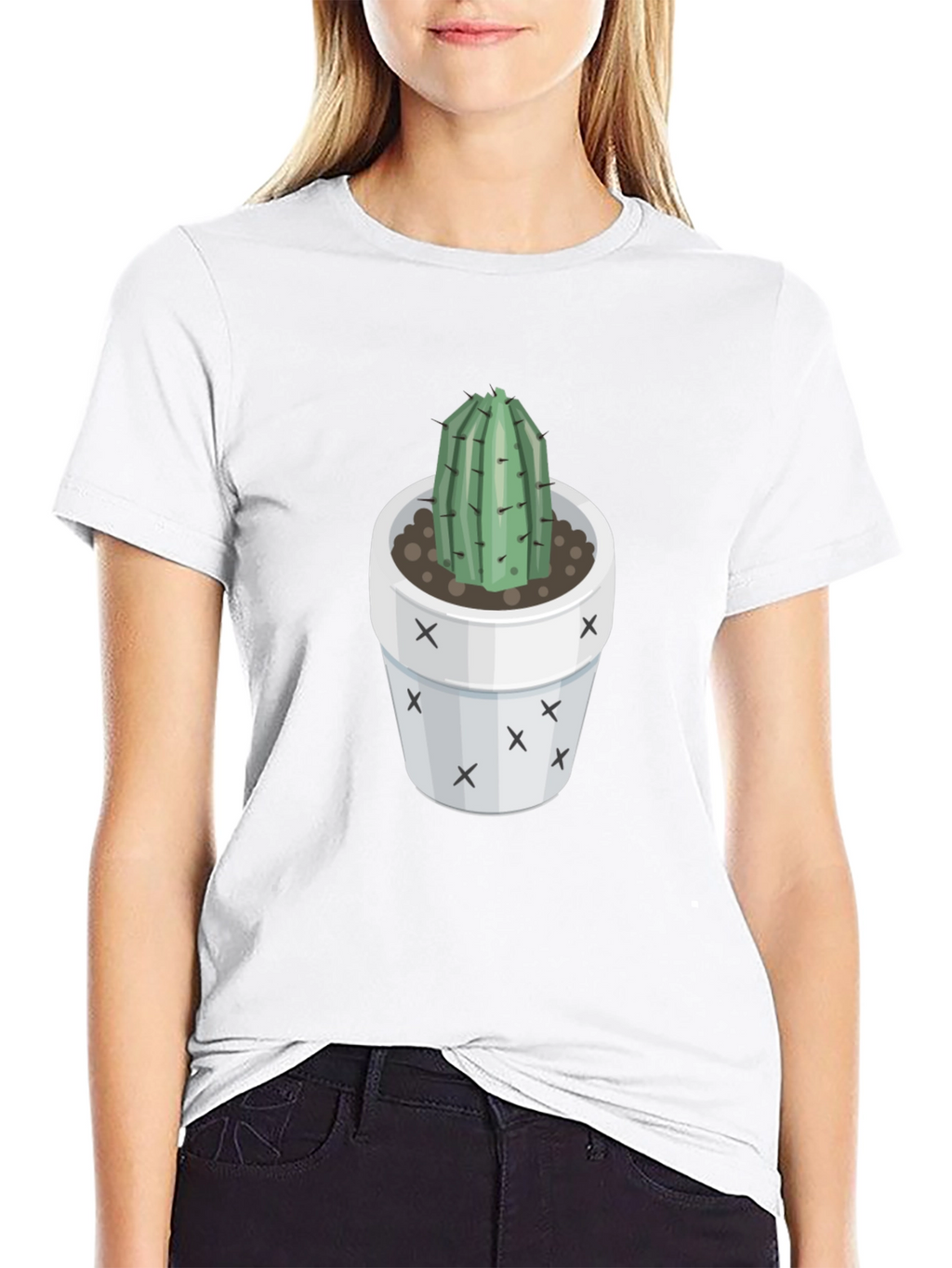Trendy Cactus T-Shirt - Black Graphic Tee