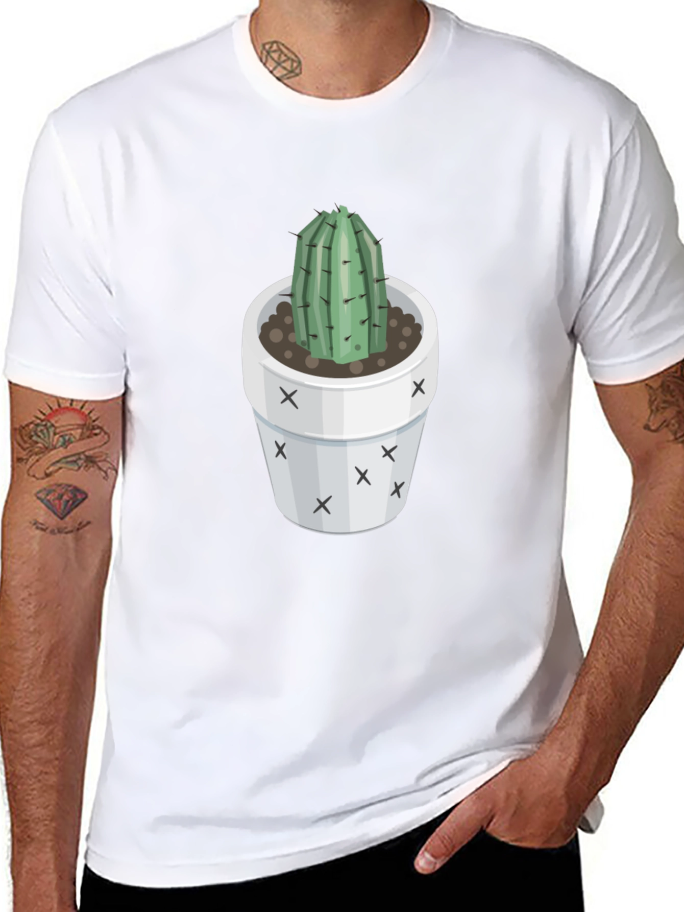 Trendy Cactus T-Shirt - Black Graphic Tee