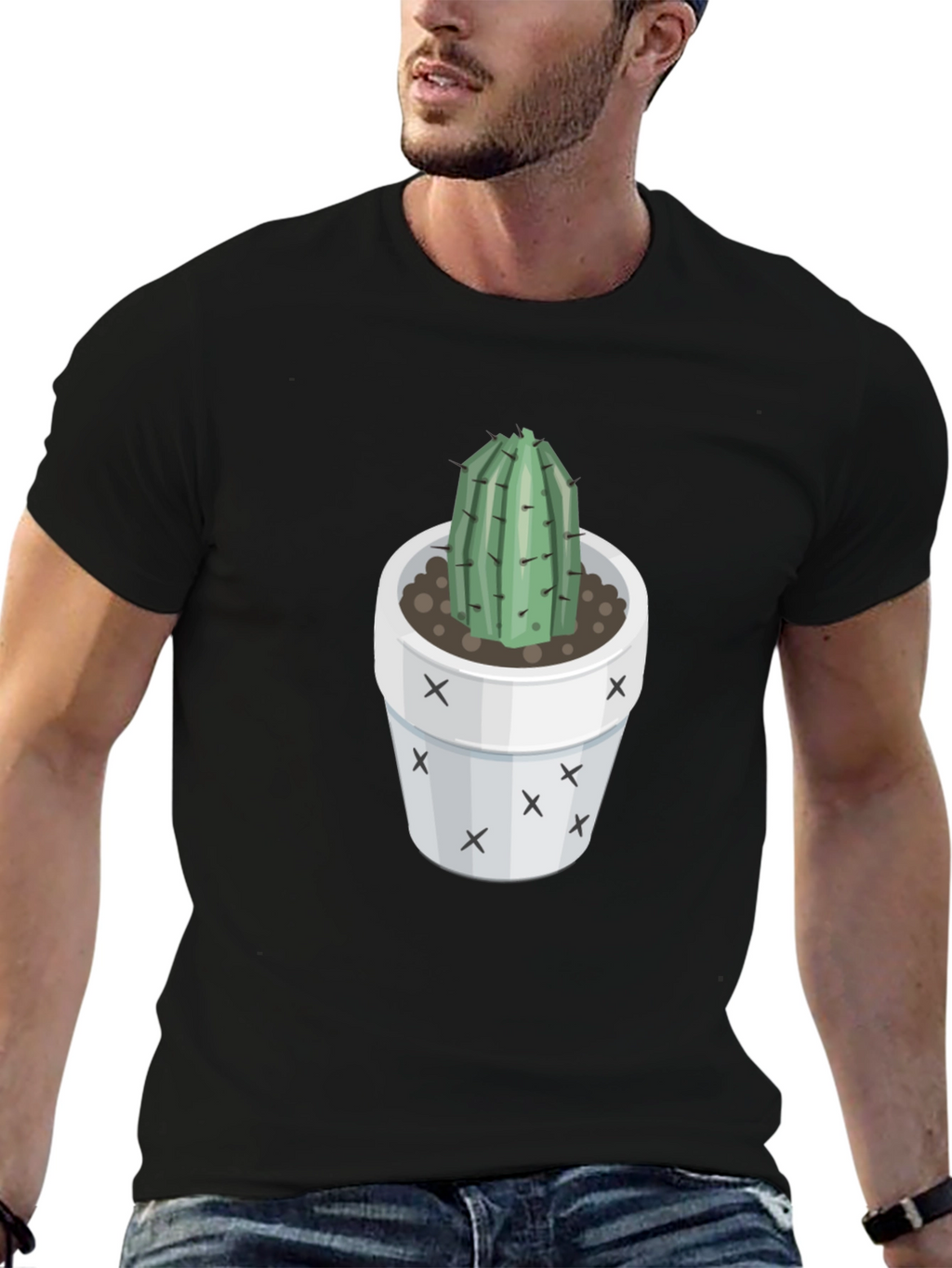 Trendy Cactus T-Shirt - Black Graphic Tee