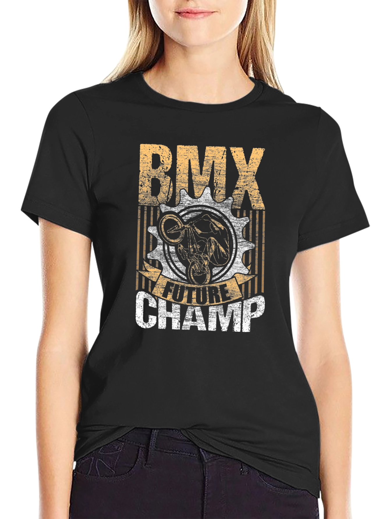 BMX Future Champ Graphic Tee - Black Cotton T-Shirt