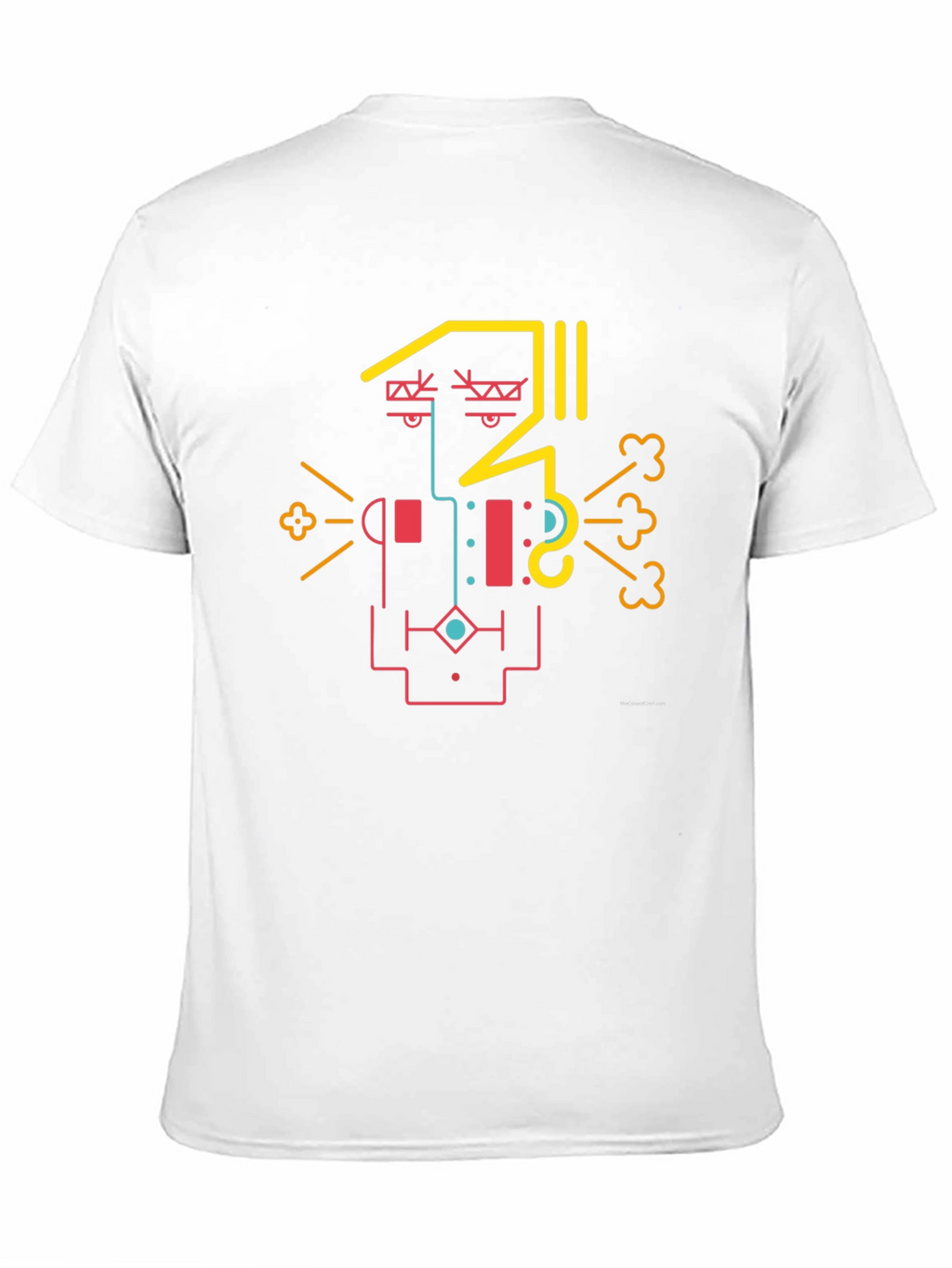 Abstract Geometric Face Graphic Tee - Cool Design Shirt