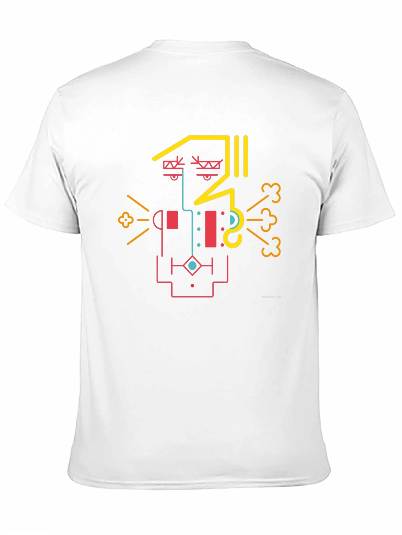 Abstract Geometric Face Graphic Tee - Cool Design Shirt