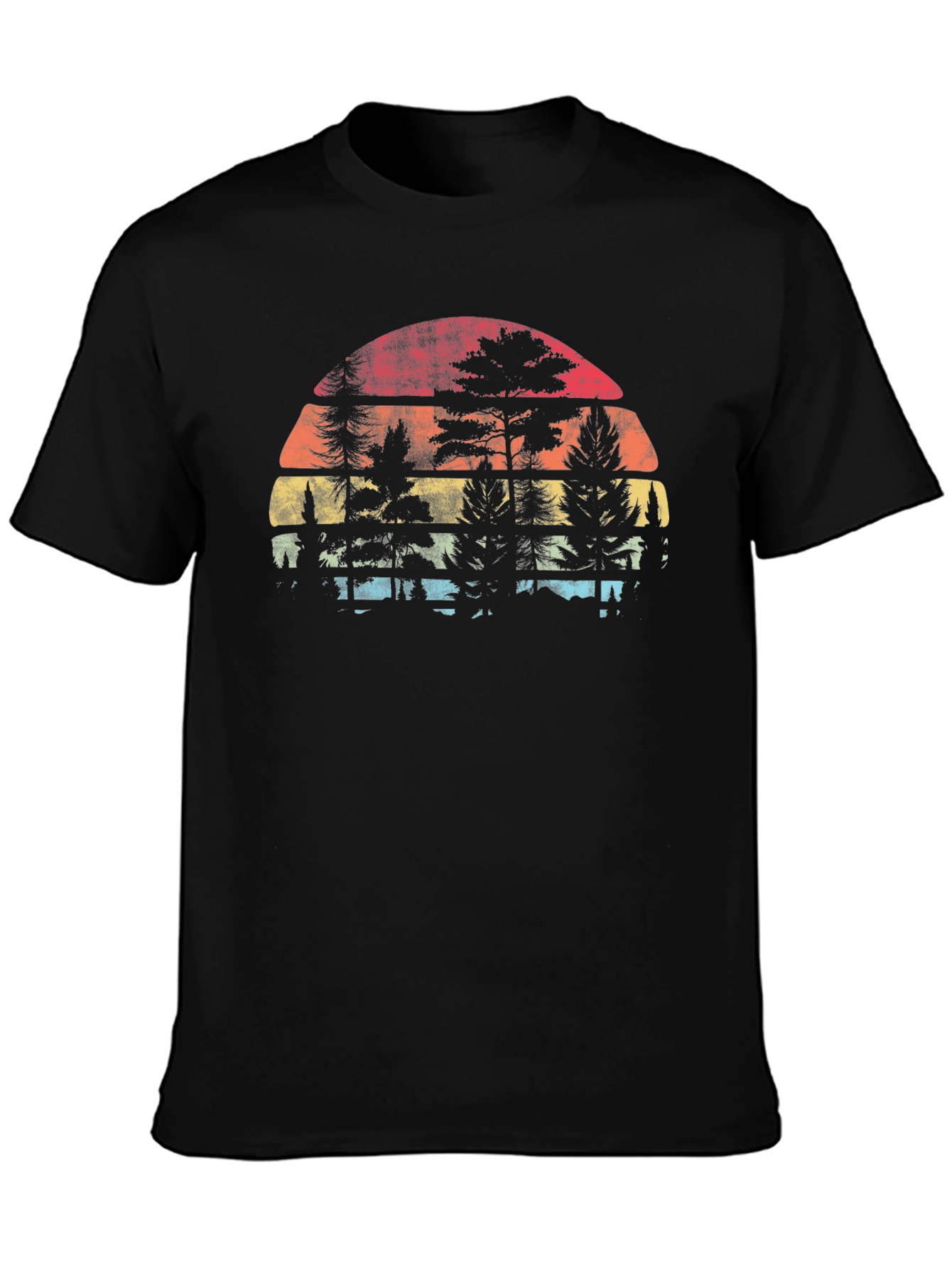 Retro Sunset Tree Silhouette T-Shirt