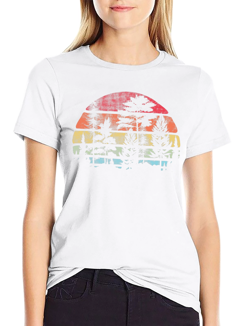 Retro Sunset Tree Silhouette T-Shirt