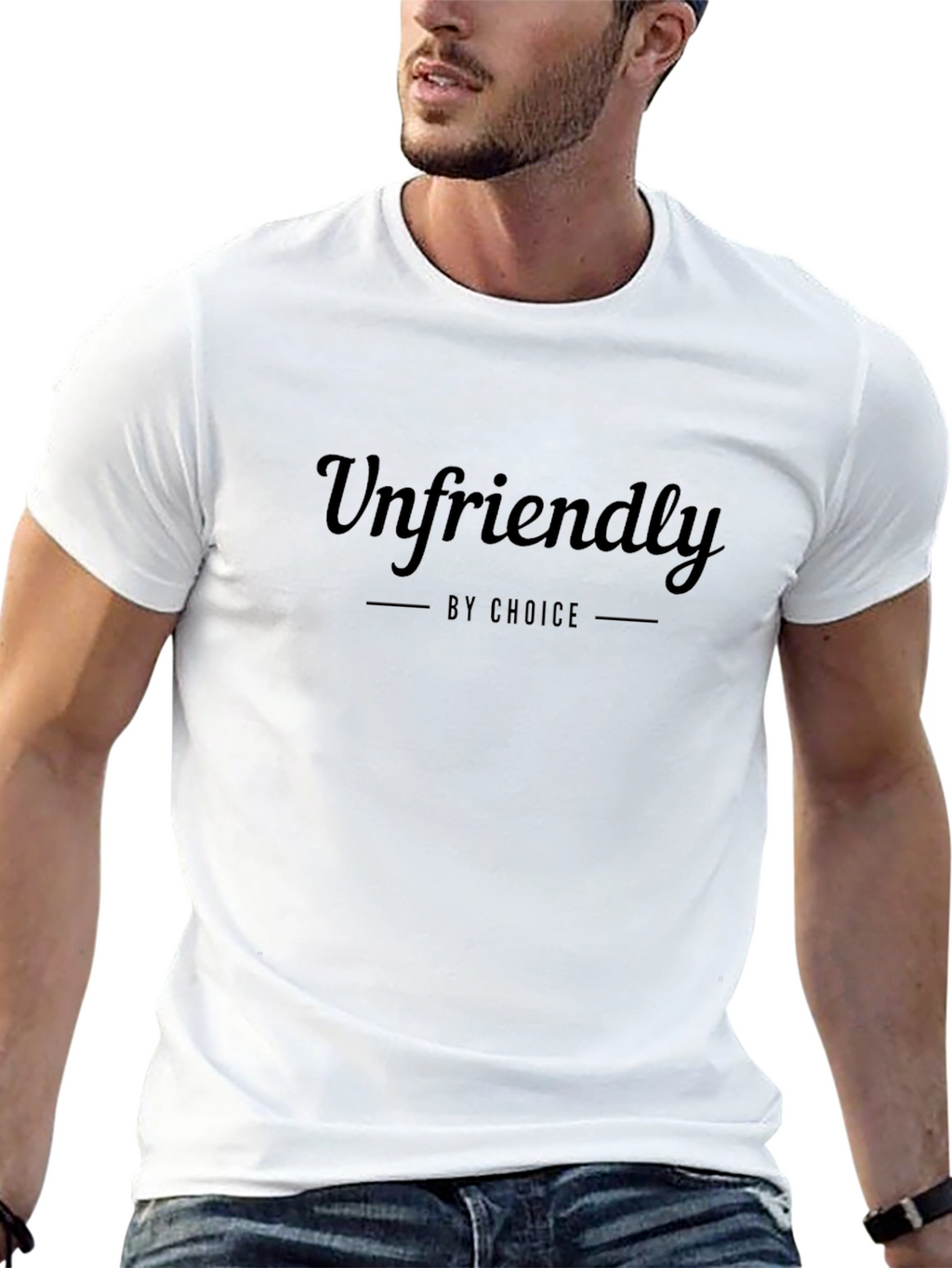 Unfriendly By Choice - Mens Black Graphic Tee