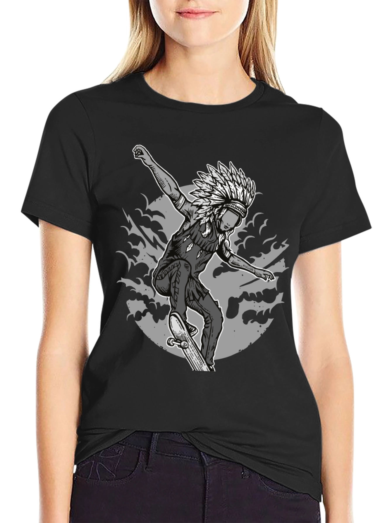 Skateboarding Native American T-Shirt