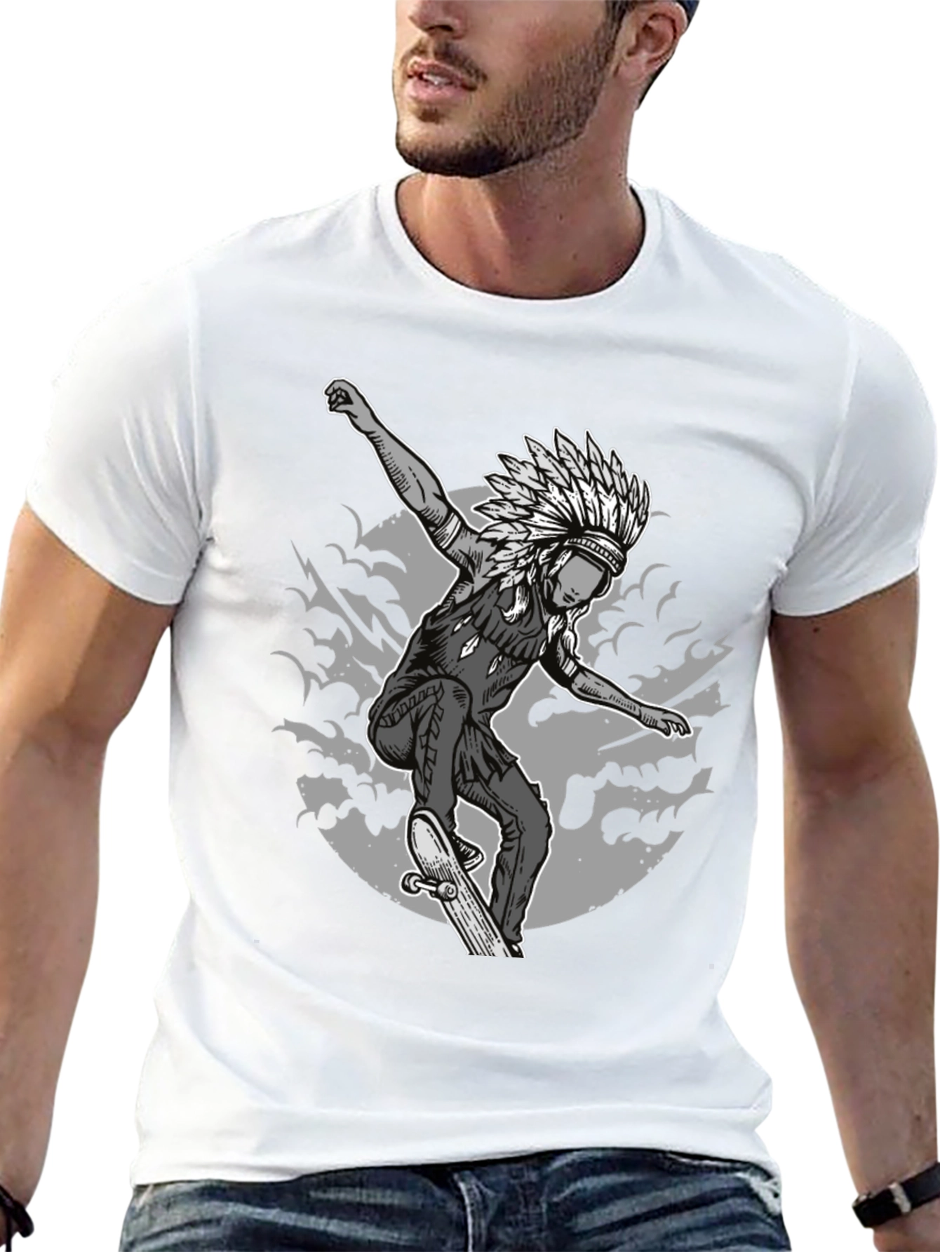 Skateboarding Native American T-Shirt