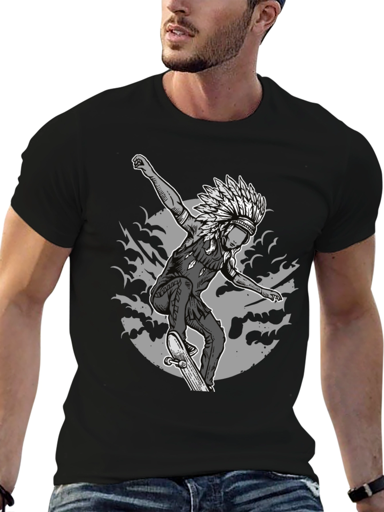 Skateboarding Native American T-Shirt