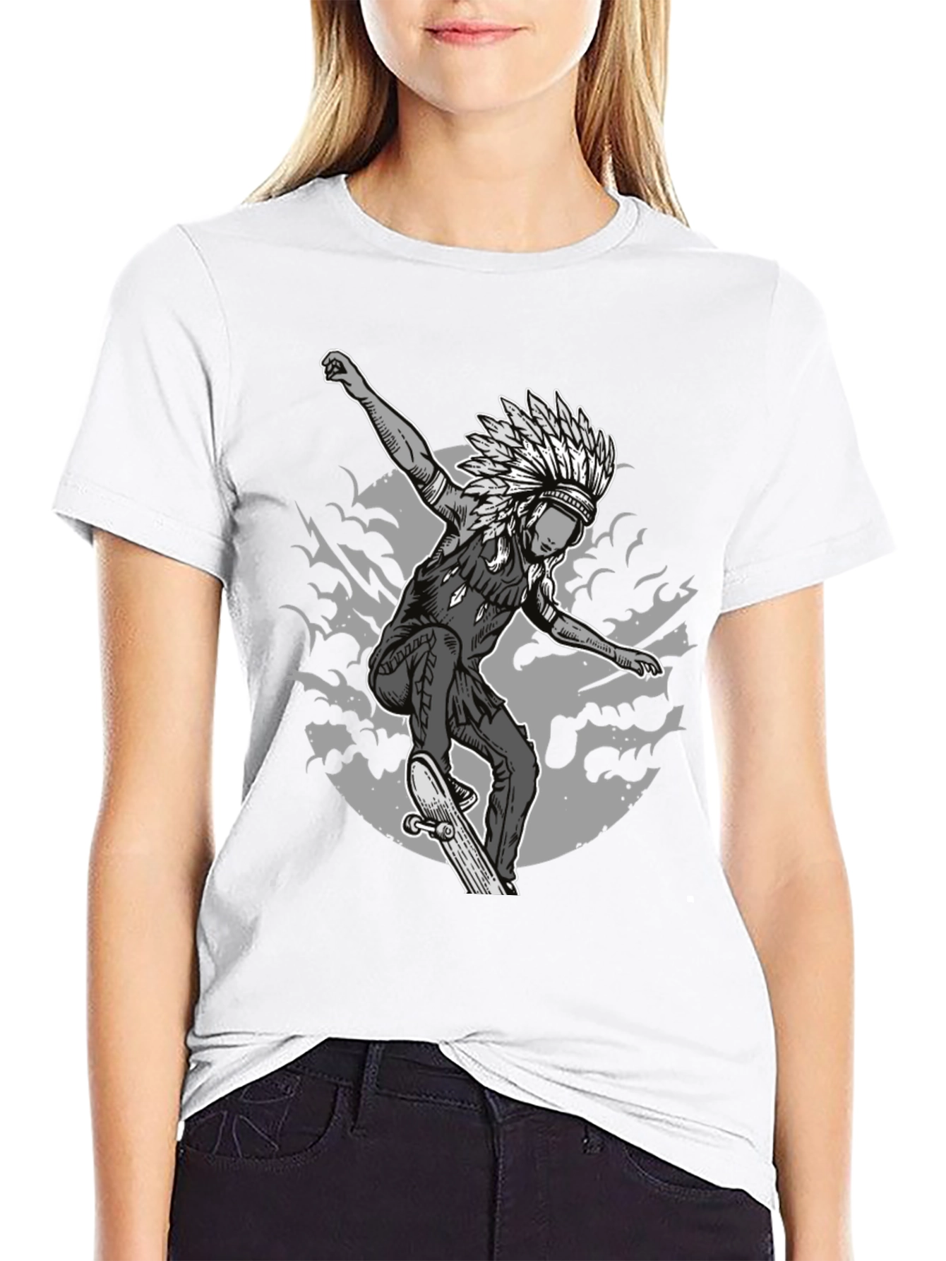 Skateboarding Native American T-Shirt