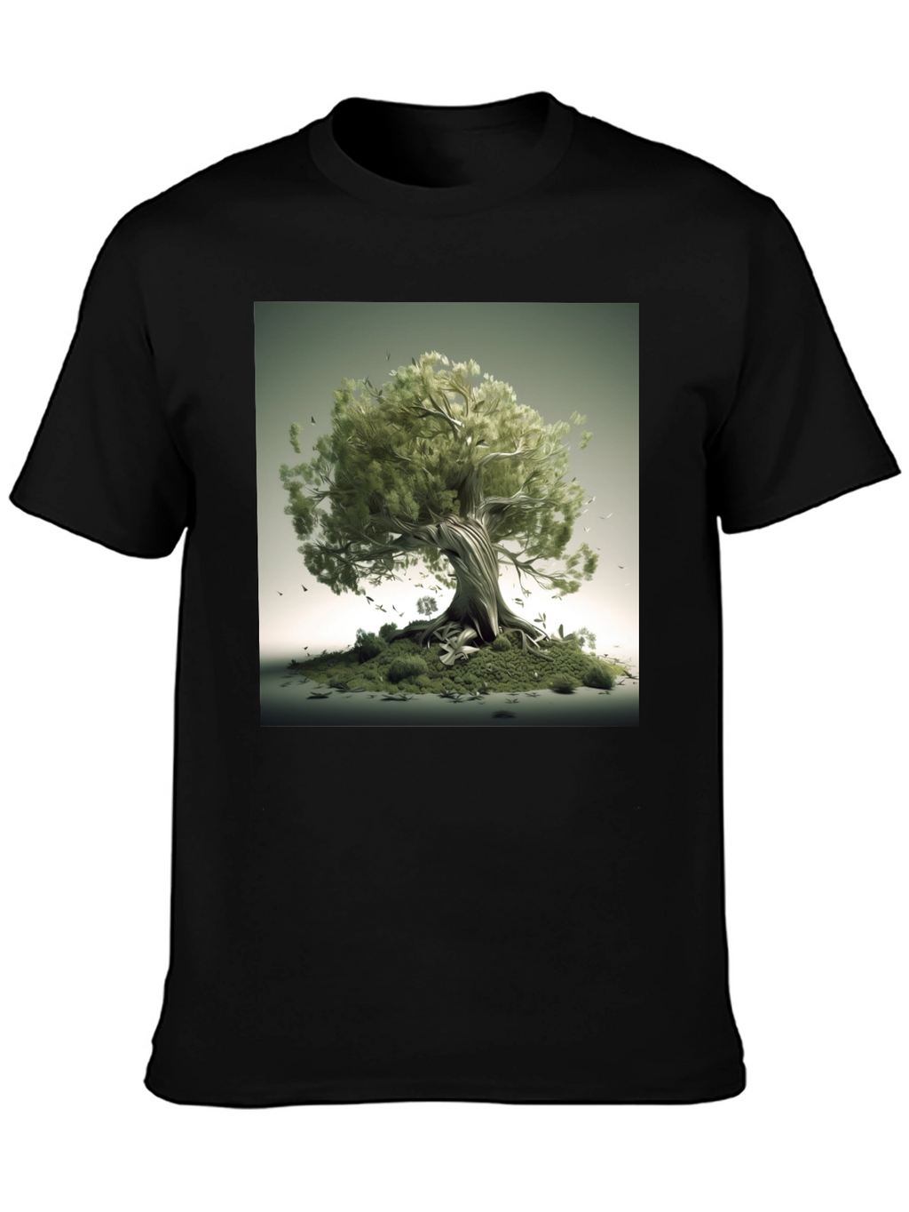 Nature Tree Graphic Black T-Shirt