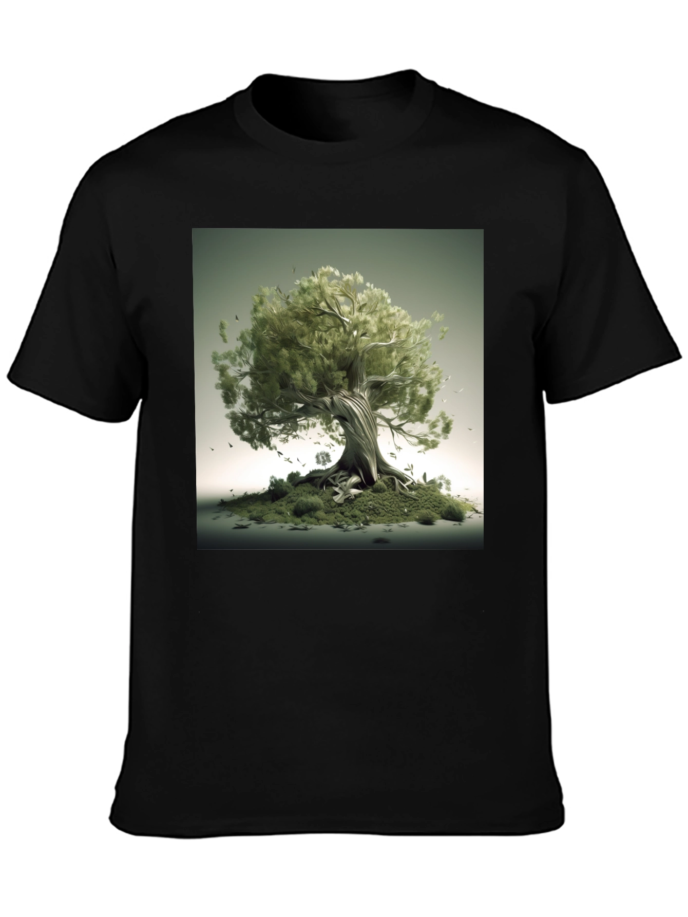Nature Tree Graphic Black T-Shirt