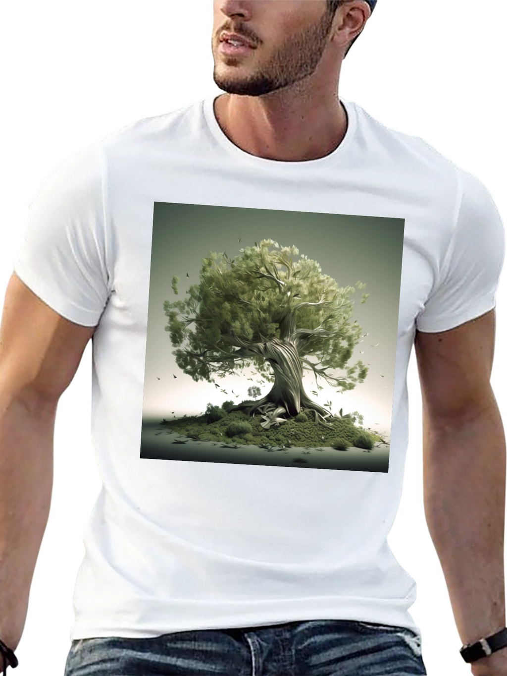 Nature Tree Graphic Black T-Shirt
