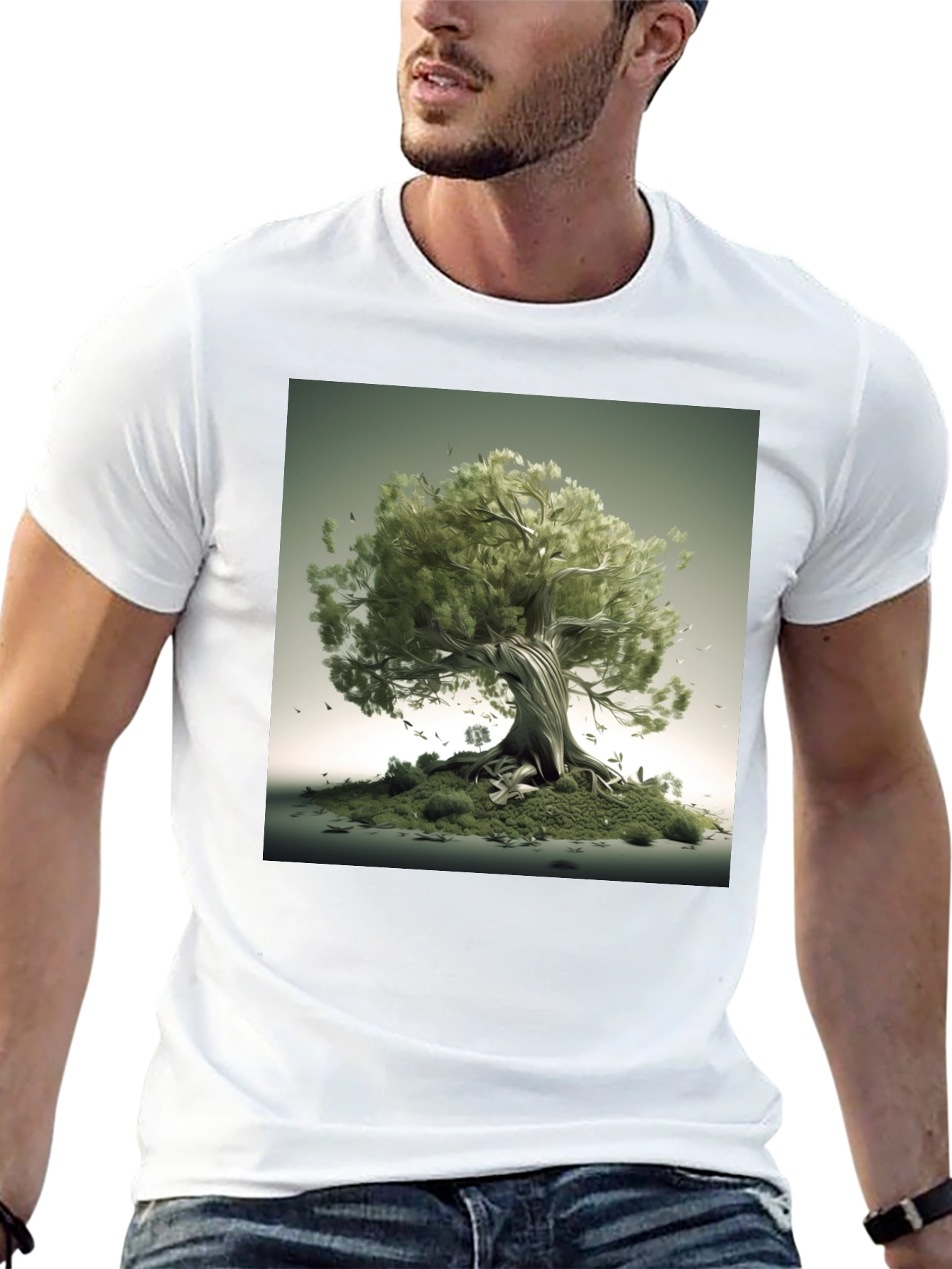Nature Tree Graphic Black T-Shirt