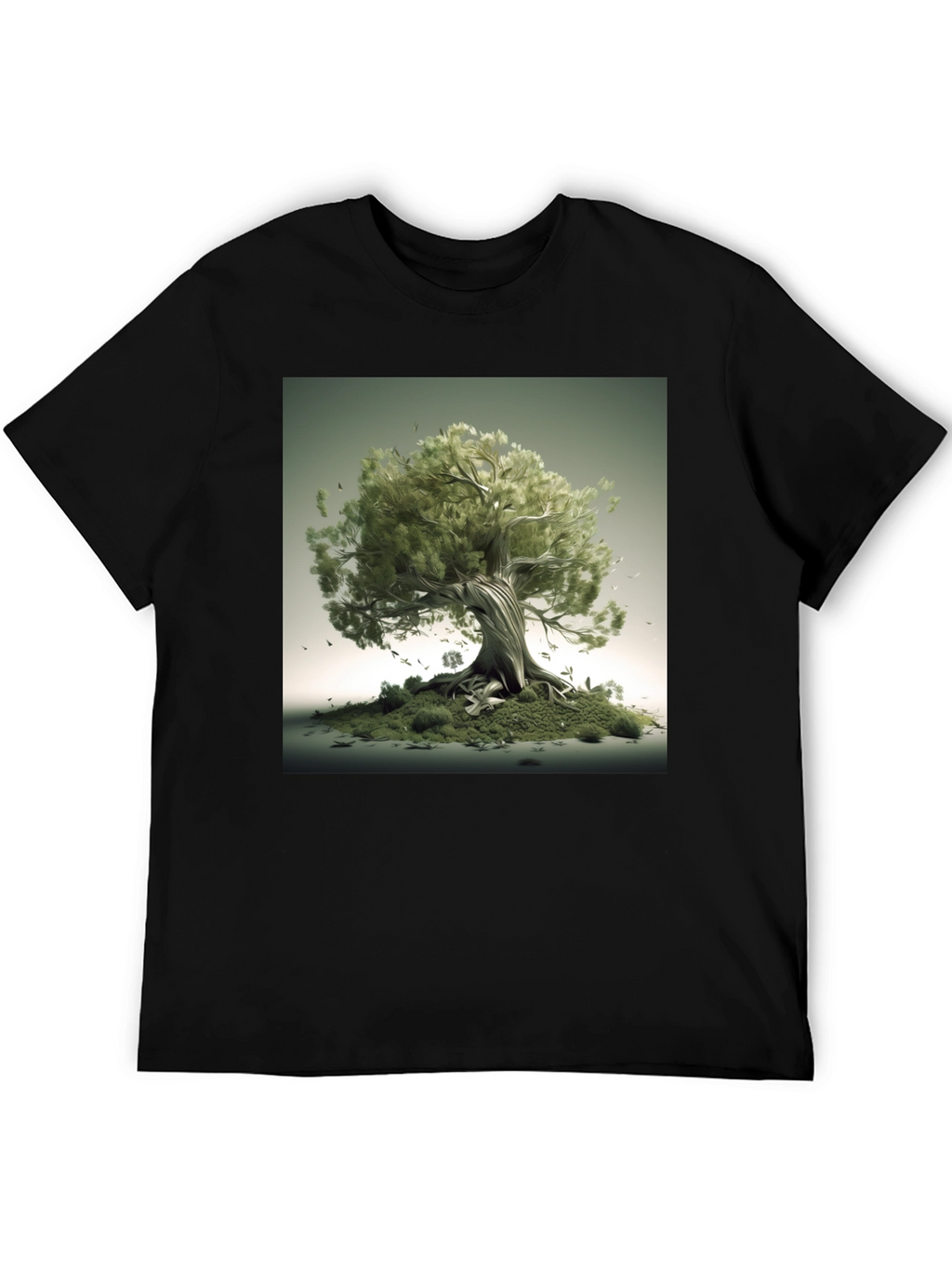 Nature Tree Graphic Black T-Shirt