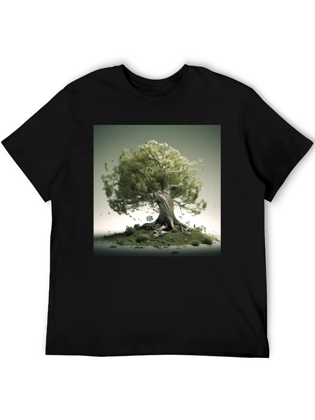 Nature Tree Graphic Black T-Shirt