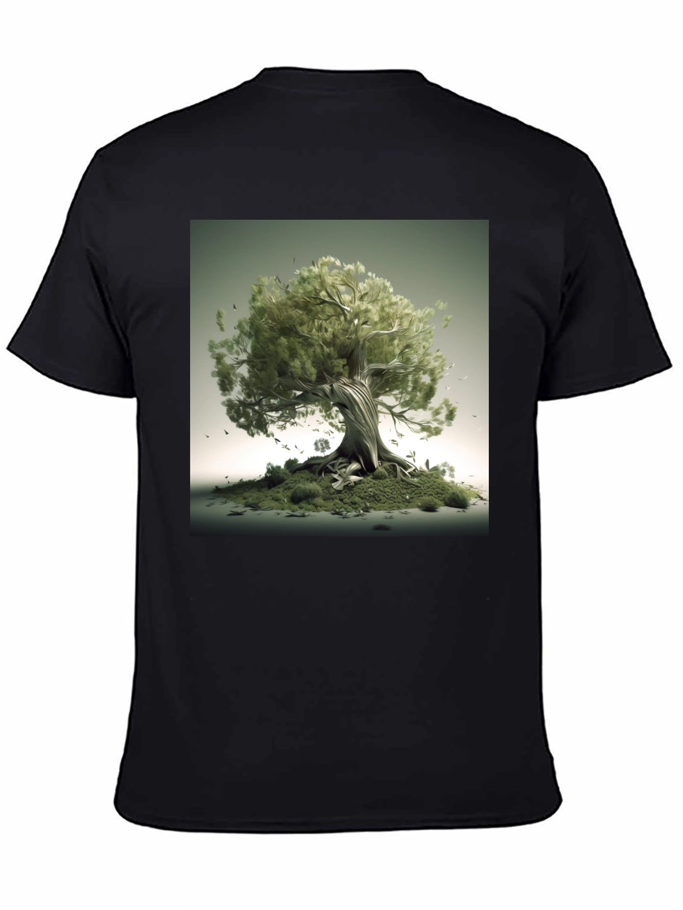 Nature Tree Graphic Black T-Shirt