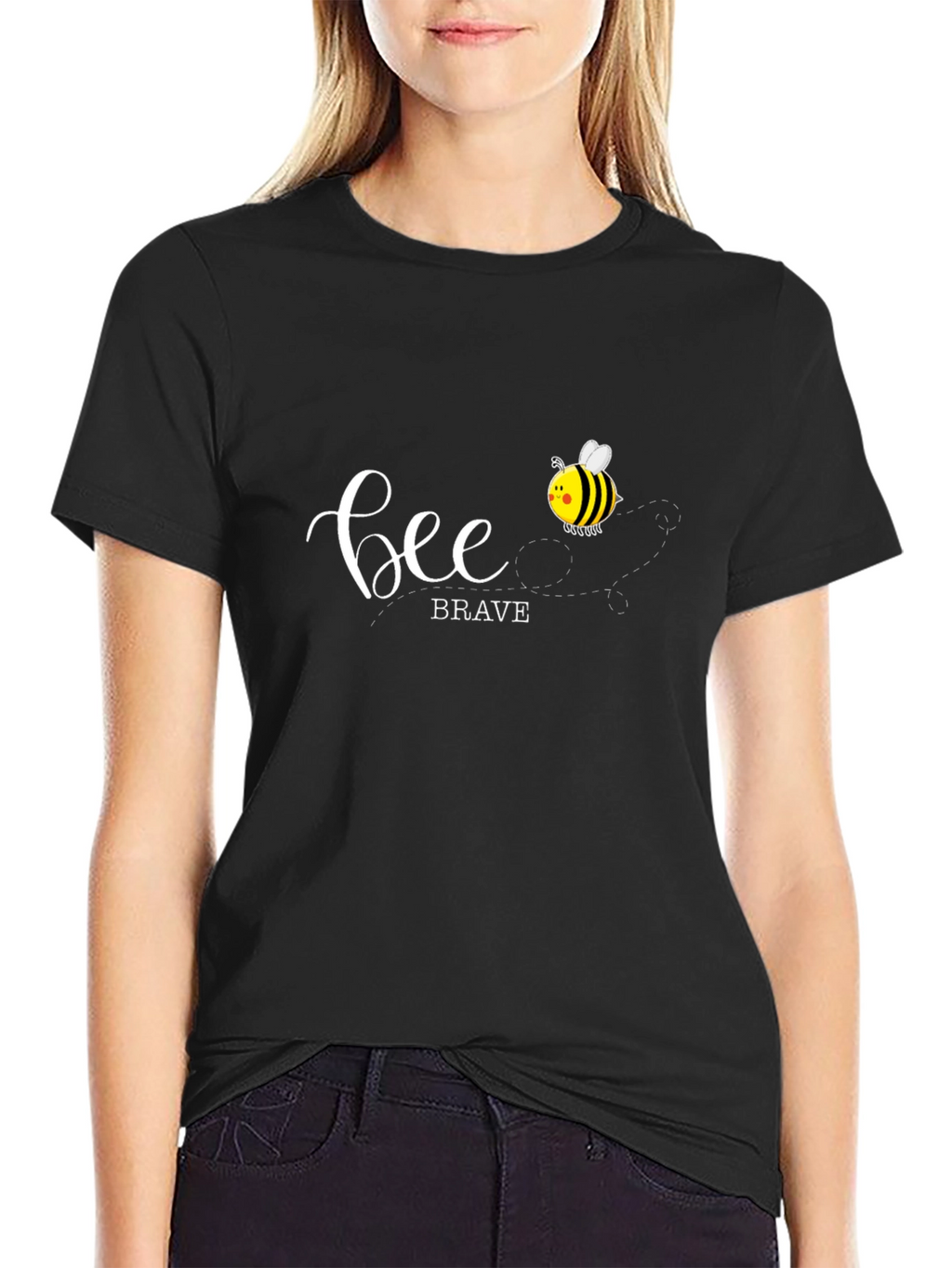 Bee Brave Graphic T-Shirt - Black
