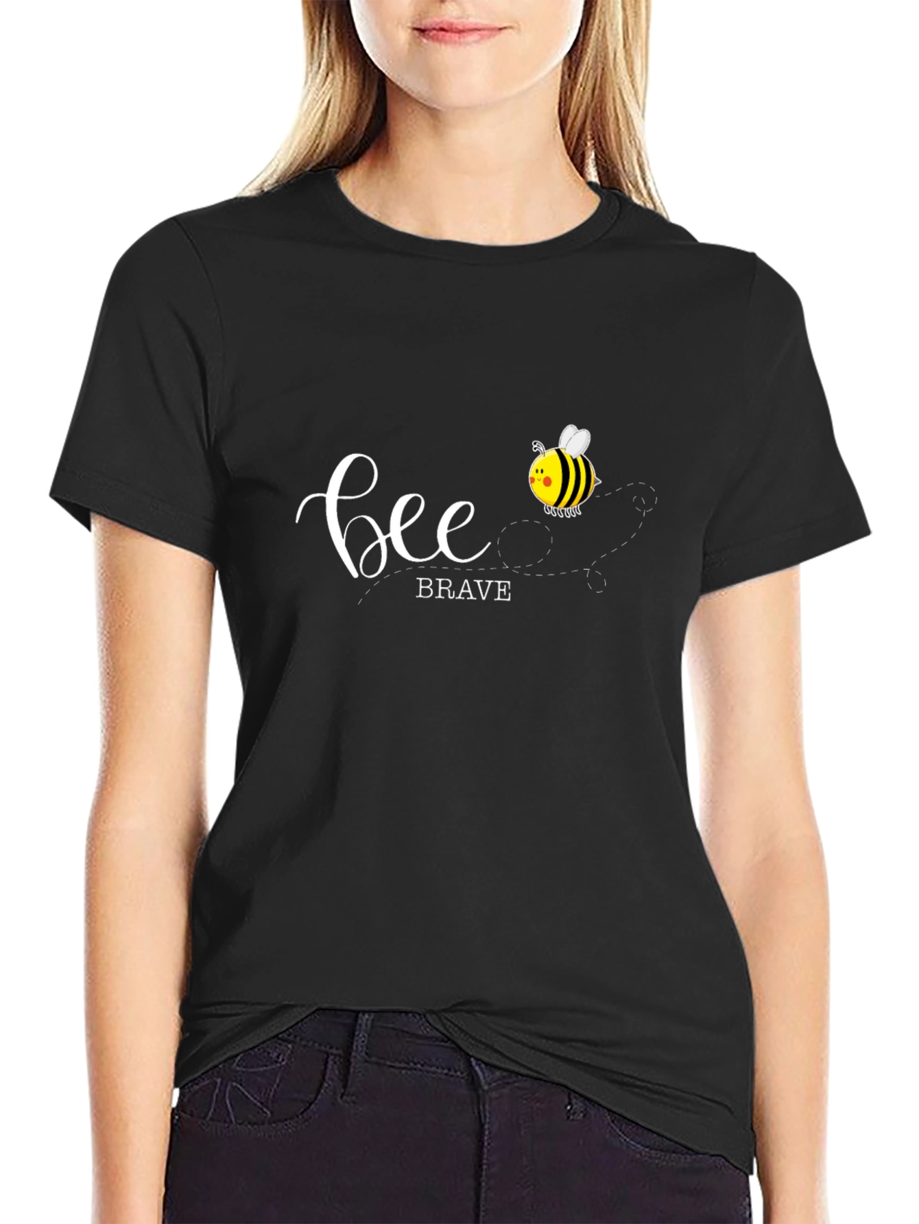 Bee Brave Graphic T-Shirt - Black