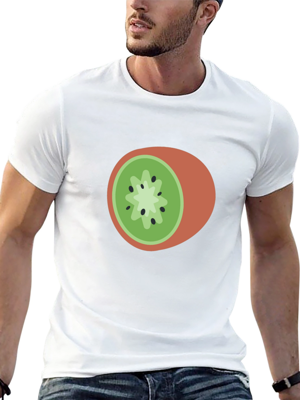 Kiwi Slice Graphic Tee - Casual Fruit Lovers T-Shirt