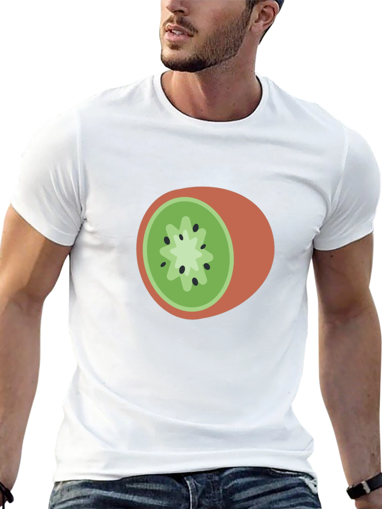 Kiwi Slice Graphic Tee - Casual Fruit Lovers T-Shirt