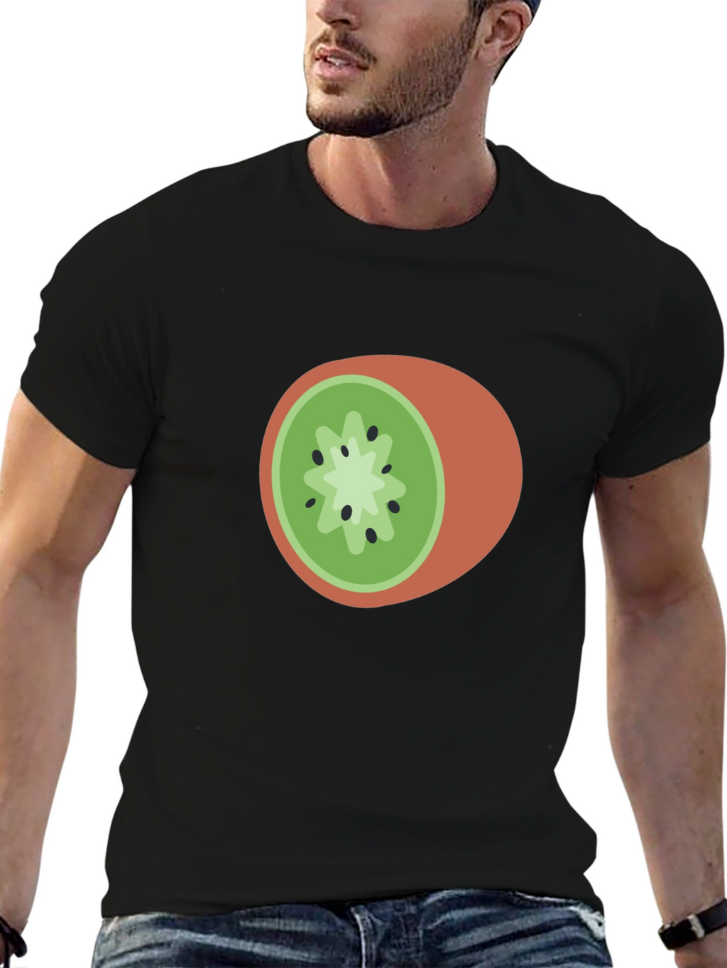Kiwi Slice Graphic Tee - Casual Fruit Lovers T-Shirt