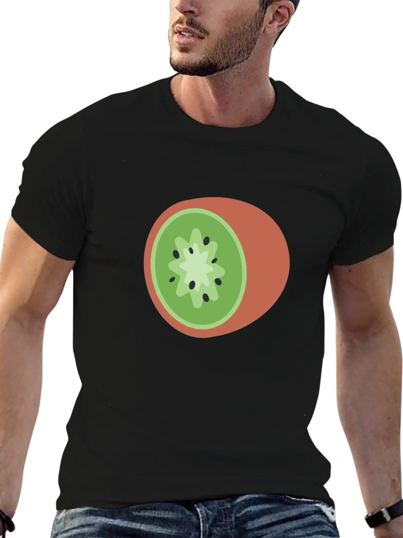 Kiwi Slice Graphic Tee - Casual Fruit Lovers T-Shirt