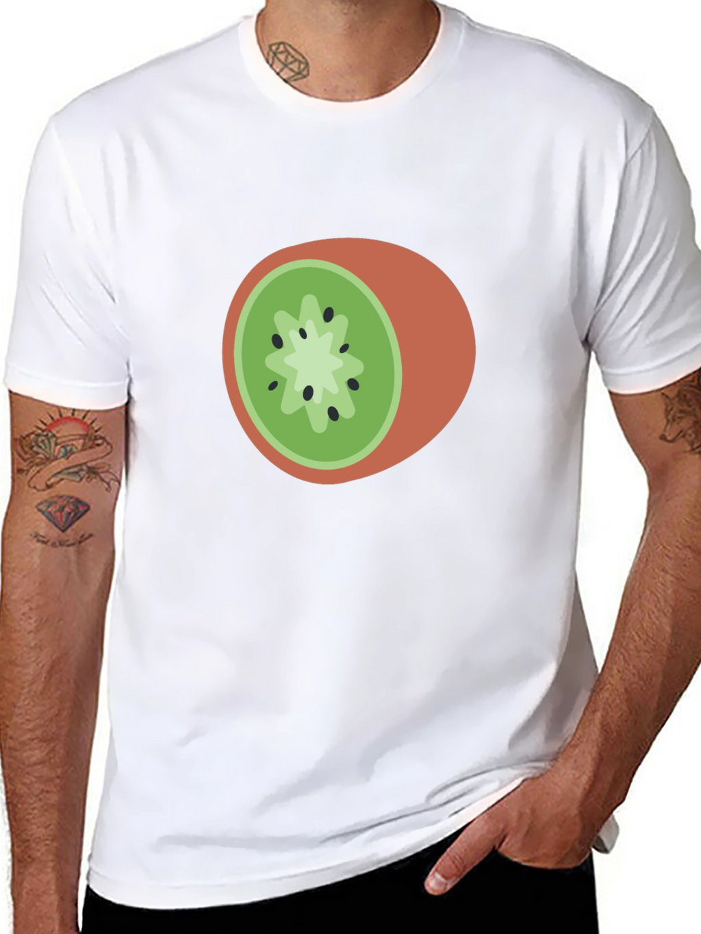 Kiwi Slice Graphic Tee - Casual Fruit Lovers T-Shirt