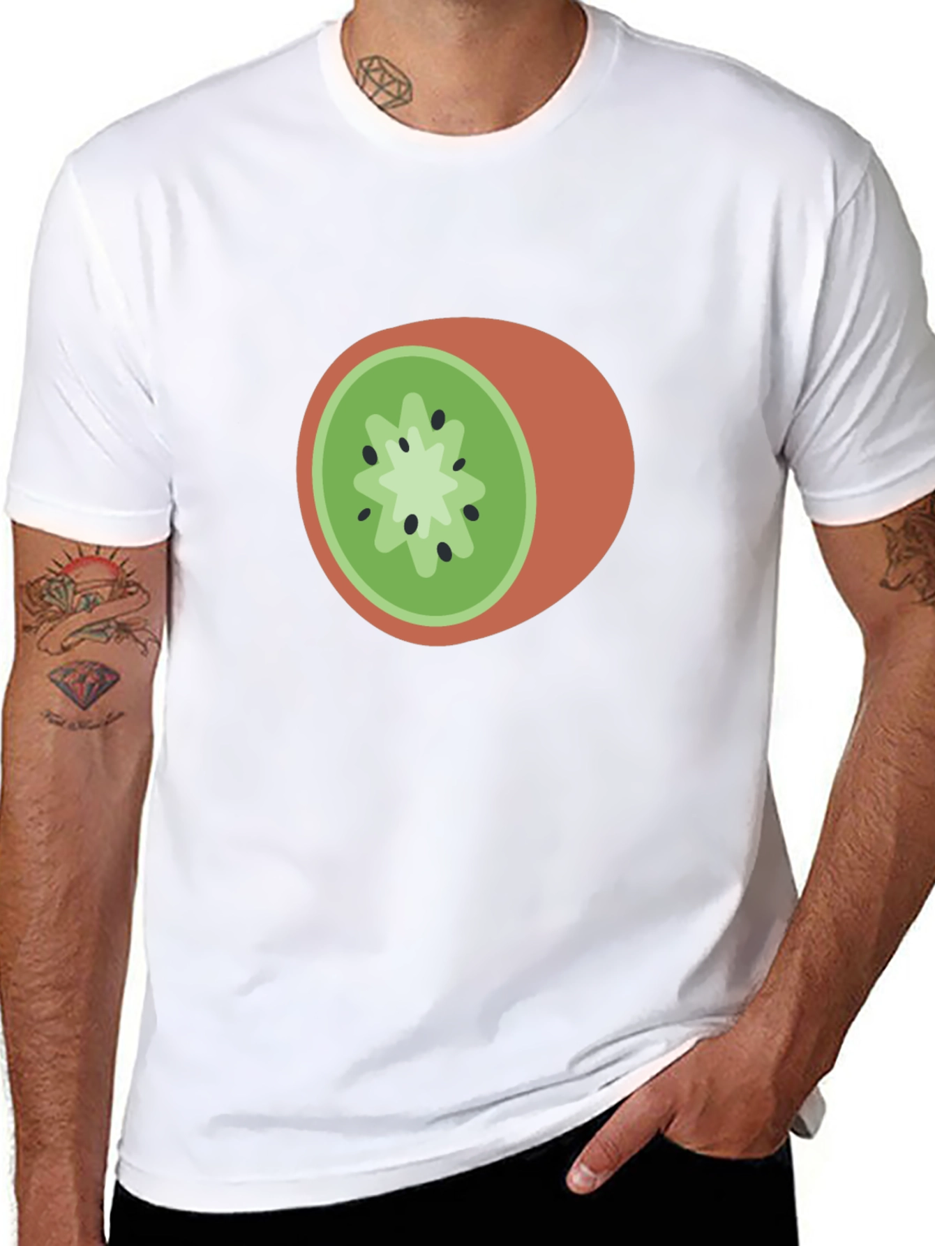 Kiwi Slice Graphic Tee - Casual Fruit Lovers T-Shirt