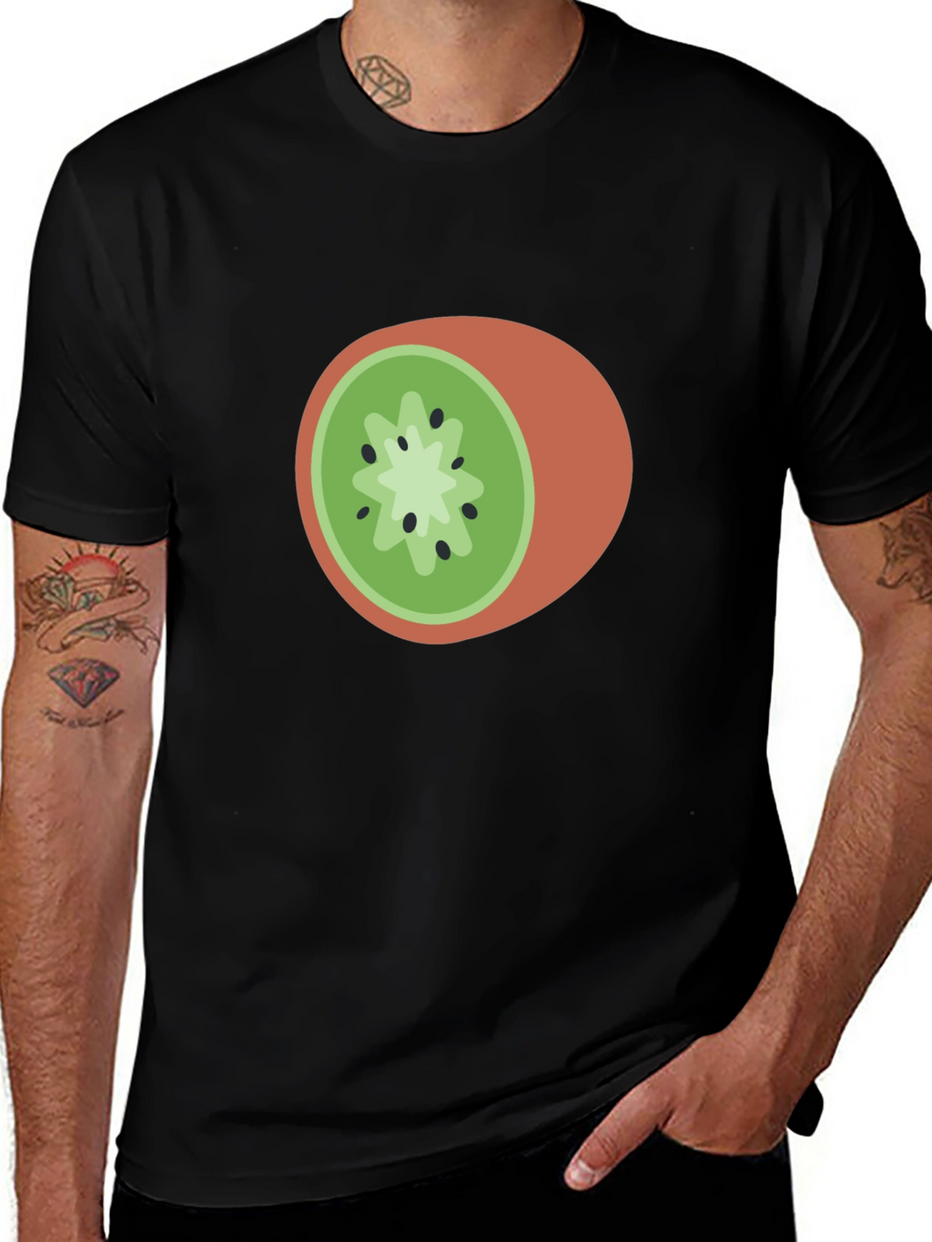 Kiwi Slice Graphic Tee - Casual Fruit Lovers T-Shirt