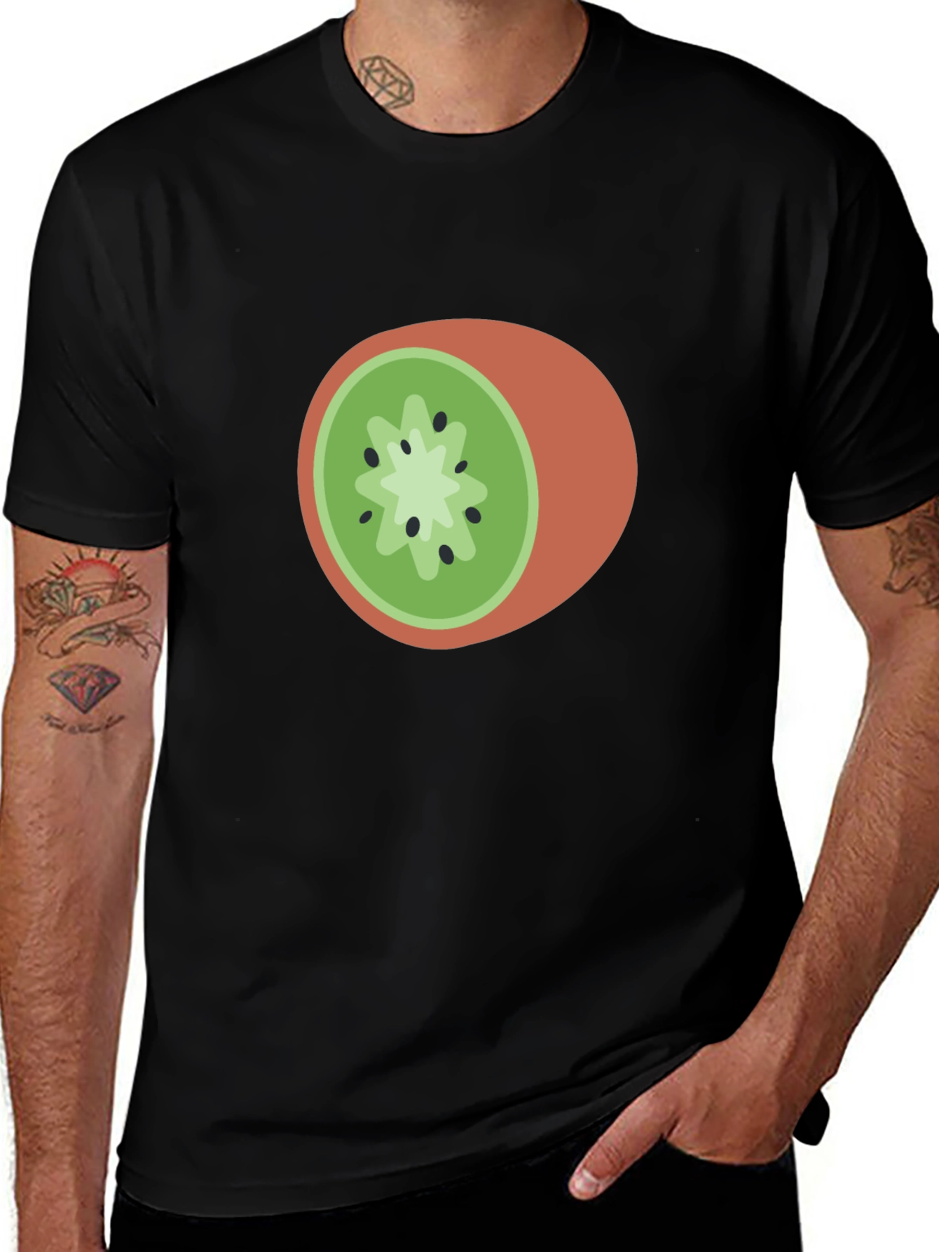 Kiwi Slice Graphic Tee - Casual Fruit Lovers T-Shirt