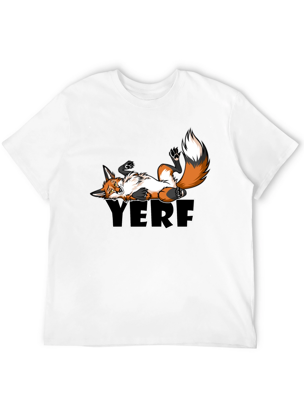 YERF Fox Graphic Tee - Black Casual T-Shirt