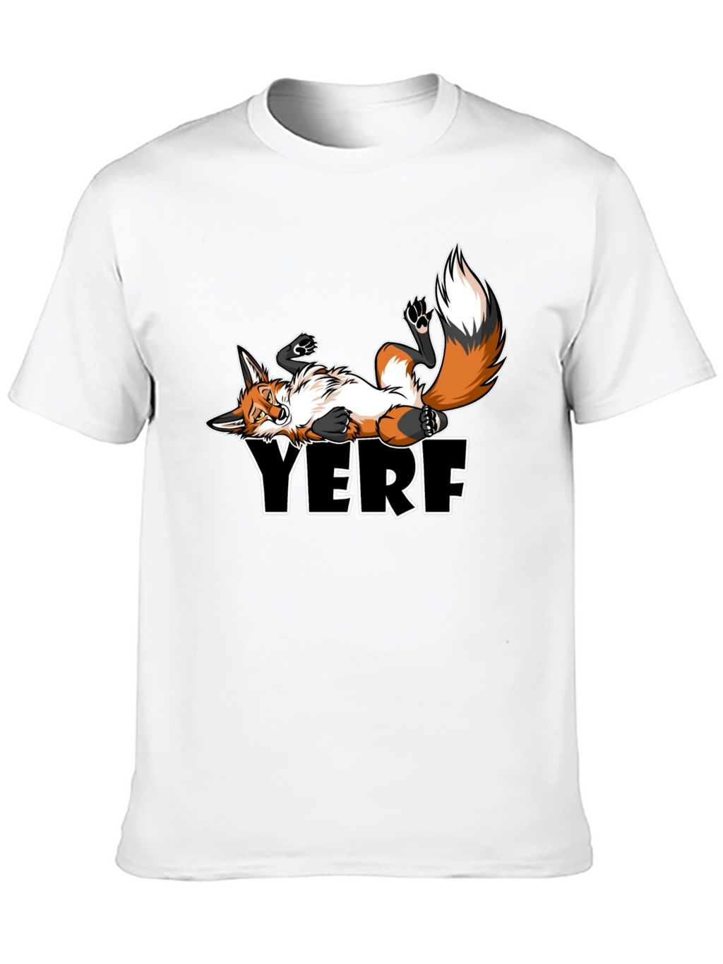 YERF Fox Graphic Tee - Black Casual T-Shirt