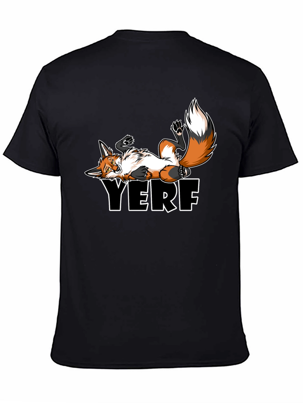 YERF Fox Graphic Tee - Black Casual T-Shirt