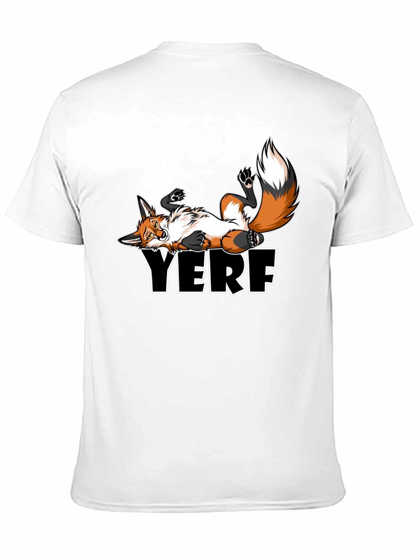 YERF Fox Graphic Tee - Black Casual T-Shirt