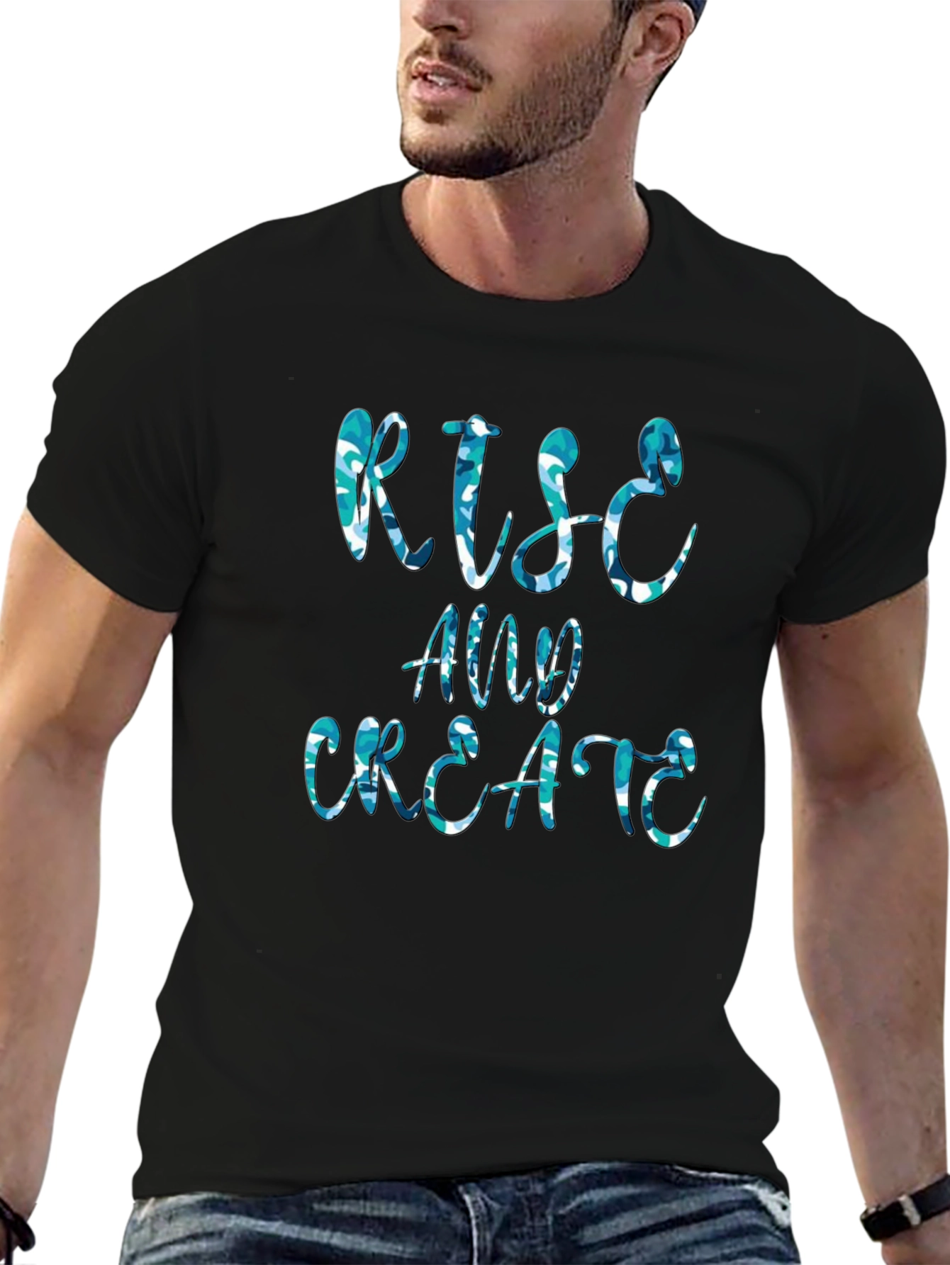 Rise and Create Graphic Tee - Mens Fashion