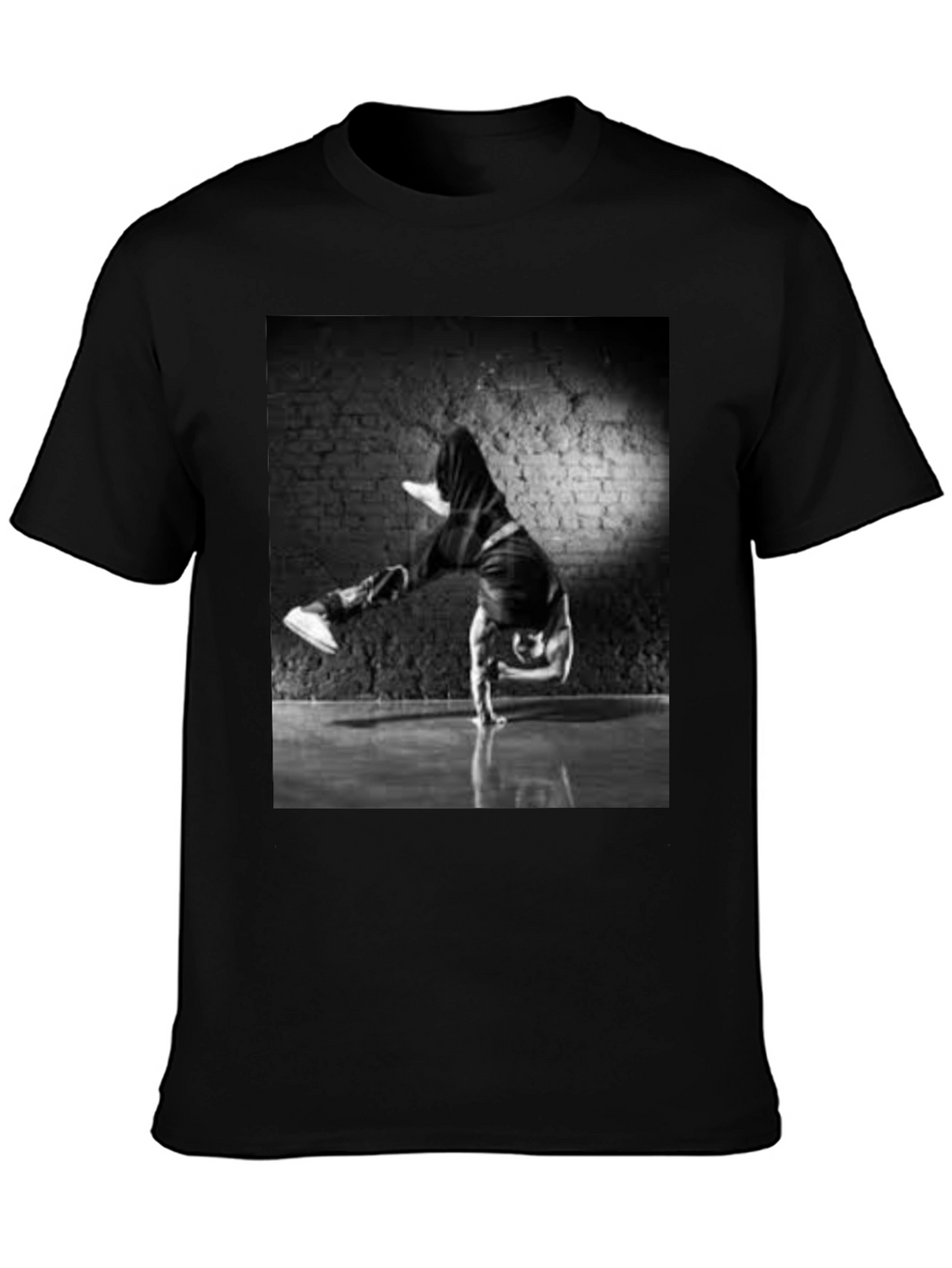 Cool Black T-Shirt with Breakdancer Graphic