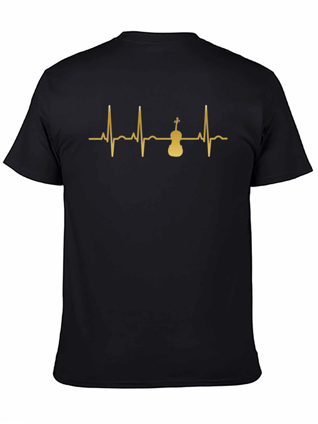 Violin Heartbeat Graphic Tee - Musicians Black T-Shirt