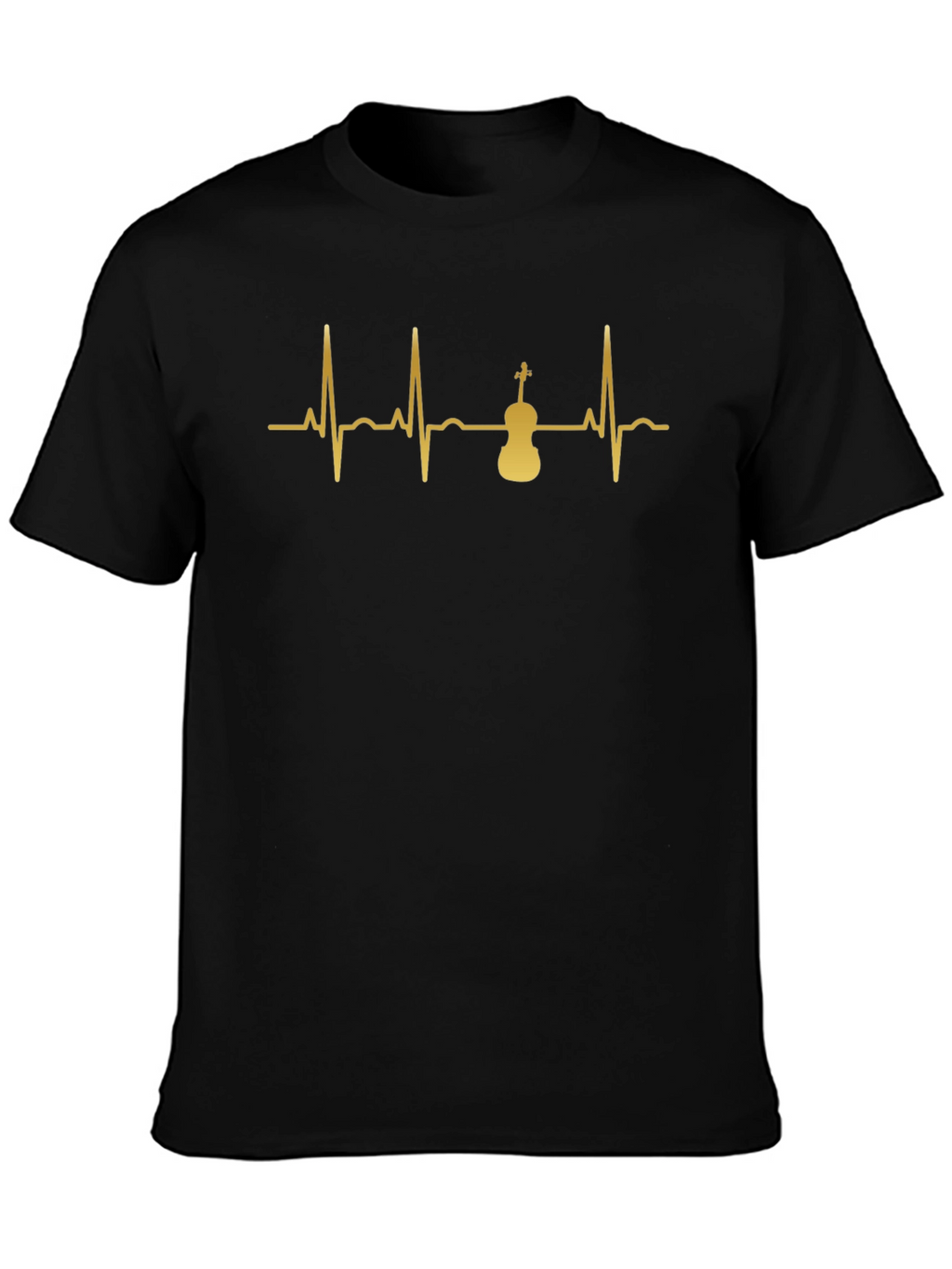 Violin Heartbeat Graphic Tee - Musicians Black T-Shirt