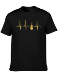 Violin Heartbeat Graphic Tee - Musicians Black T-Shirt