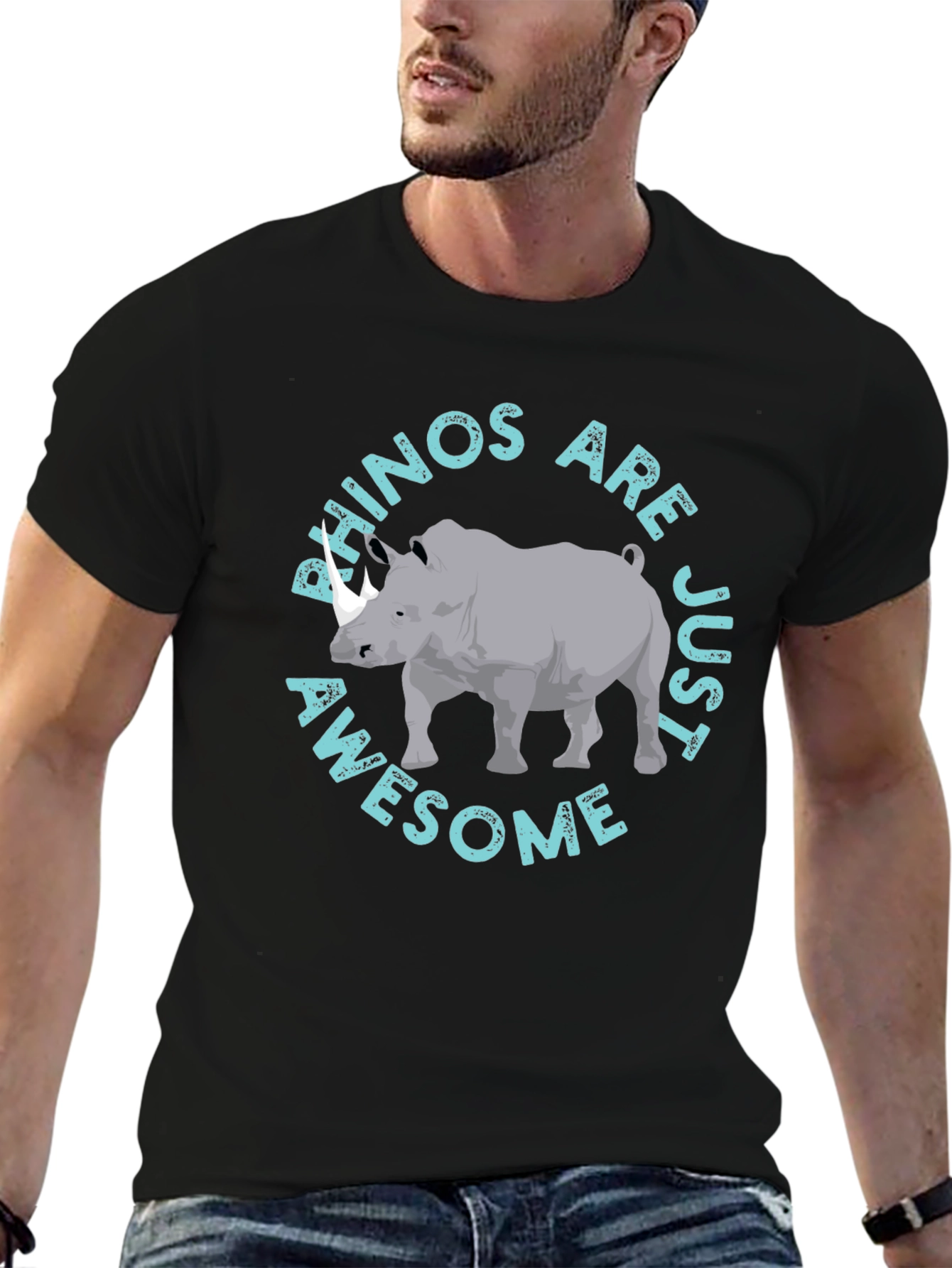 Rhino Awesome Graphic Print T-Shirt