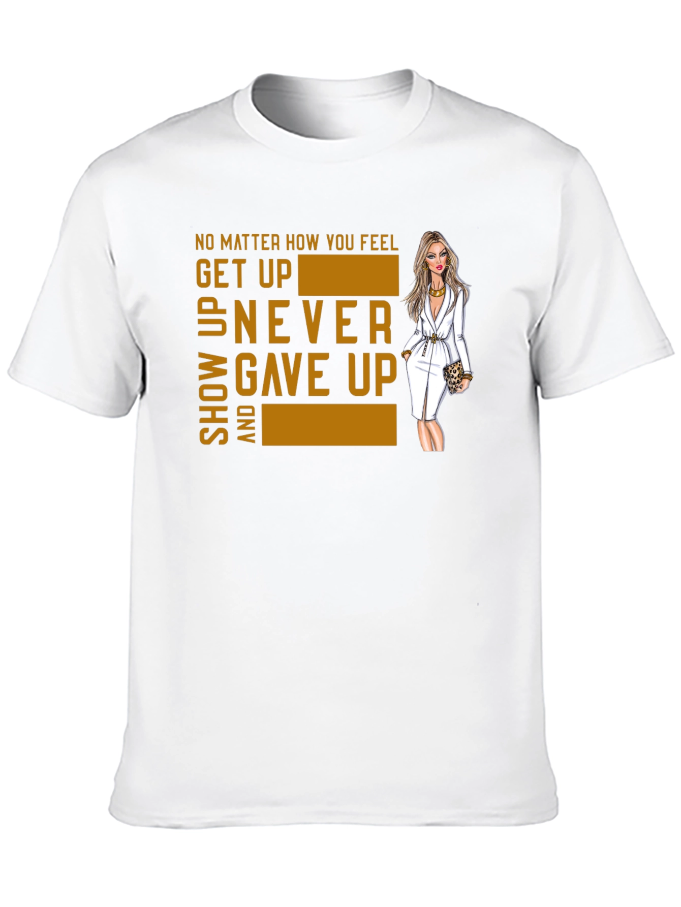 Motivational Graphic Tee - Get Up Never Give Up!