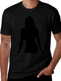 Silhouette Graphic Tee - Black Cotton Casual Shirt