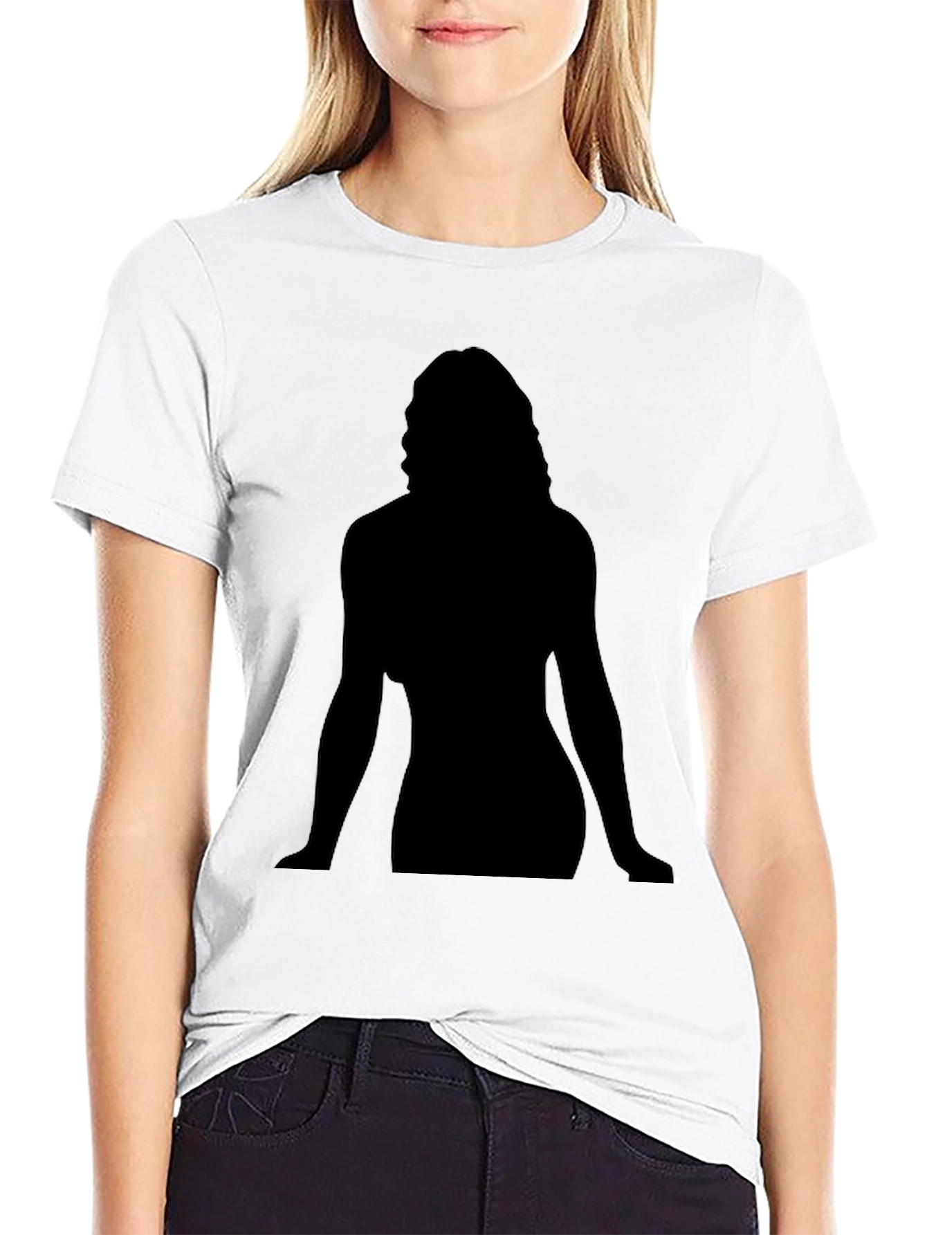 Silhouette Graphic Tee - Black Cotton Casual Shirt