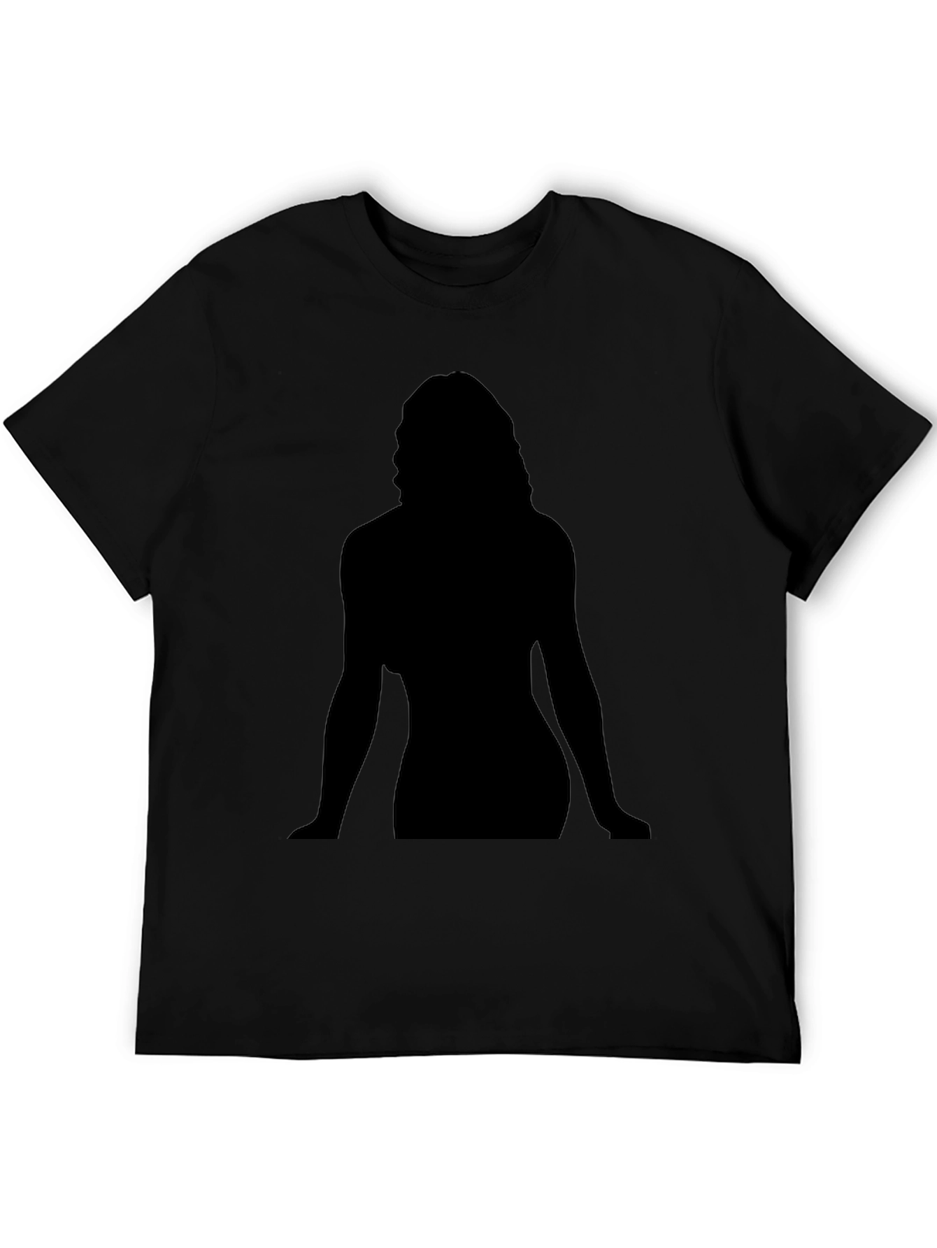 Silhouette Graphic Tee - Black Cotton Casual Shirt